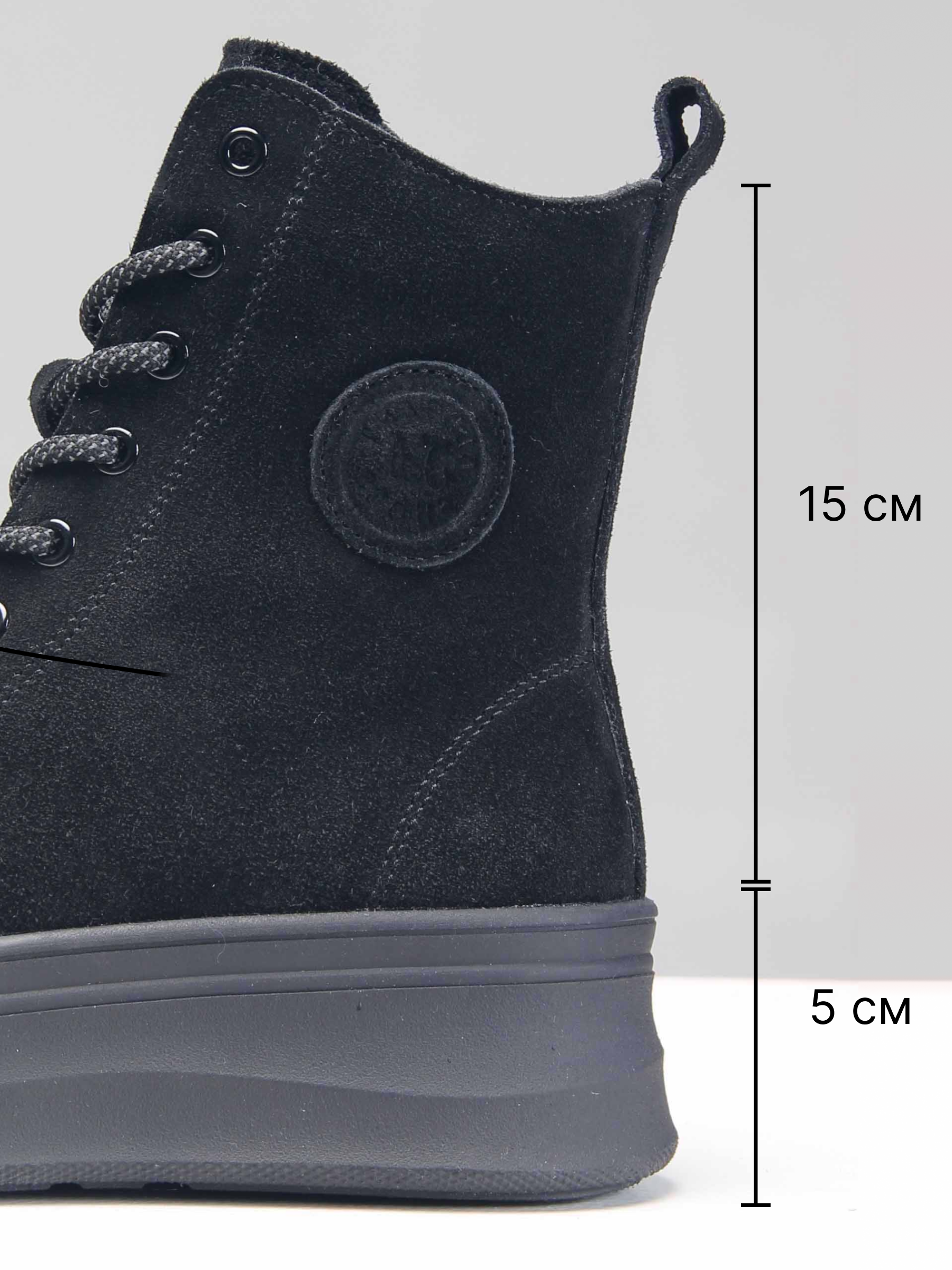 картинка Ботинки ED'ART 215.warm'bl. черные замша от интернет магазина