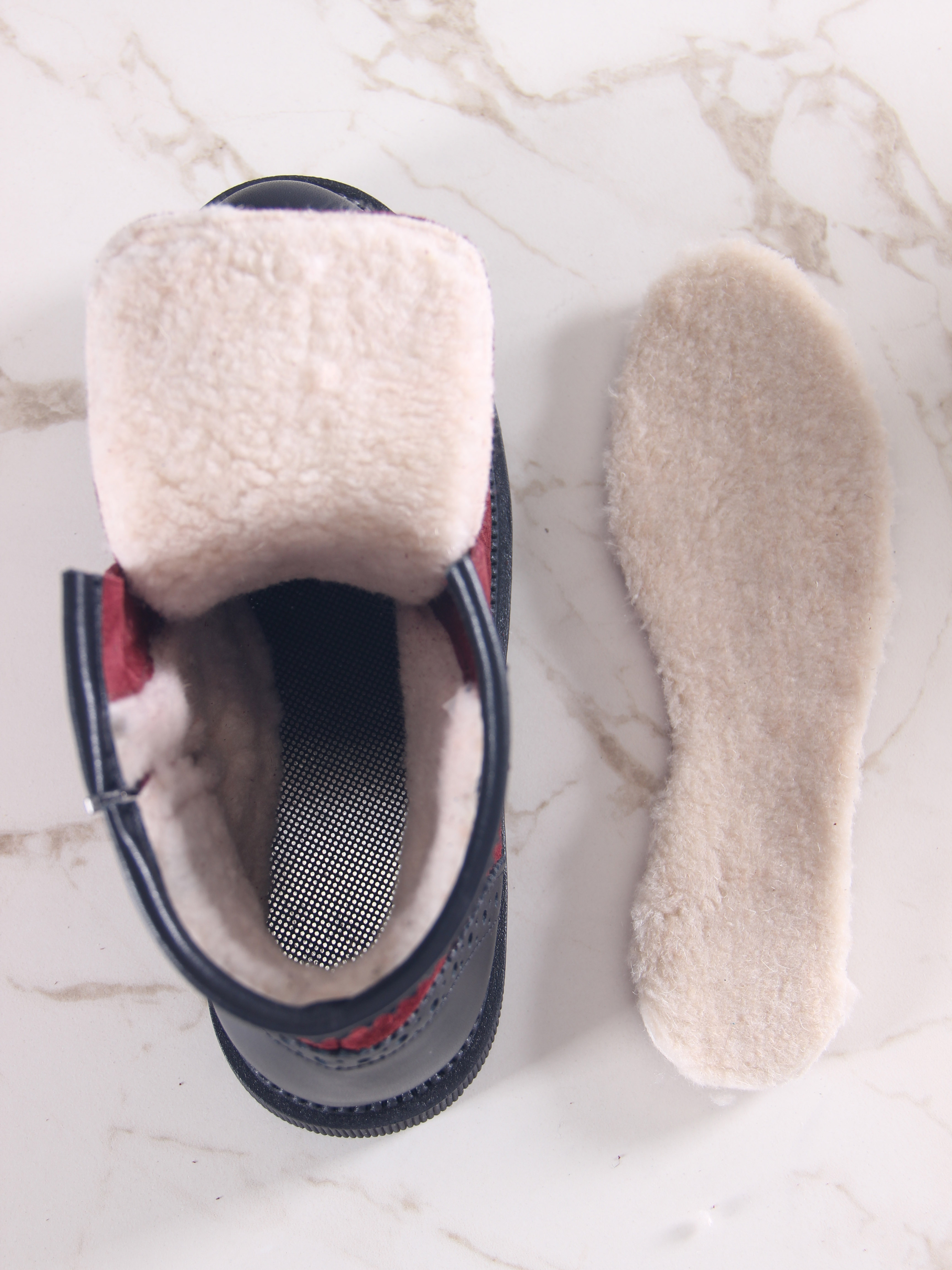 картинка Ботинки ED'ART 319.taskana'bl. Бордо замша+черный от интернет магазина