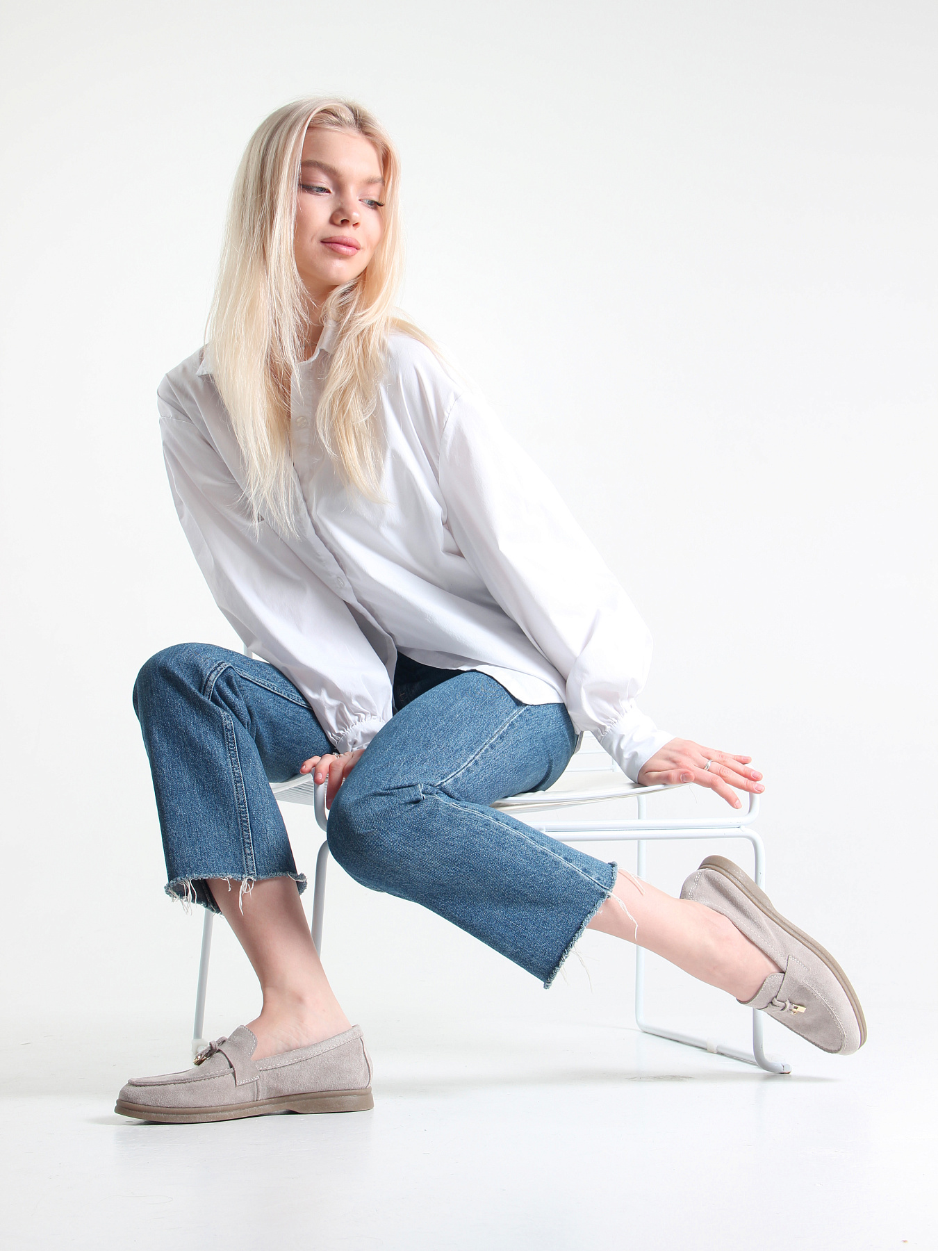 картинка Лоферы лоферы ED'ART 170.2614'be. Каменный замша от интернет магазина