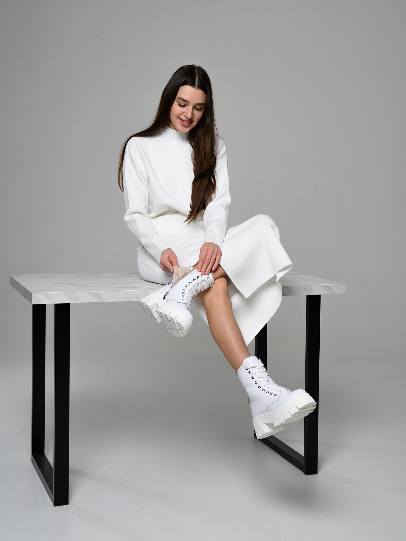 картинка Ботинки ED'ART 329.зиплайн'w. белый от интернет магазина