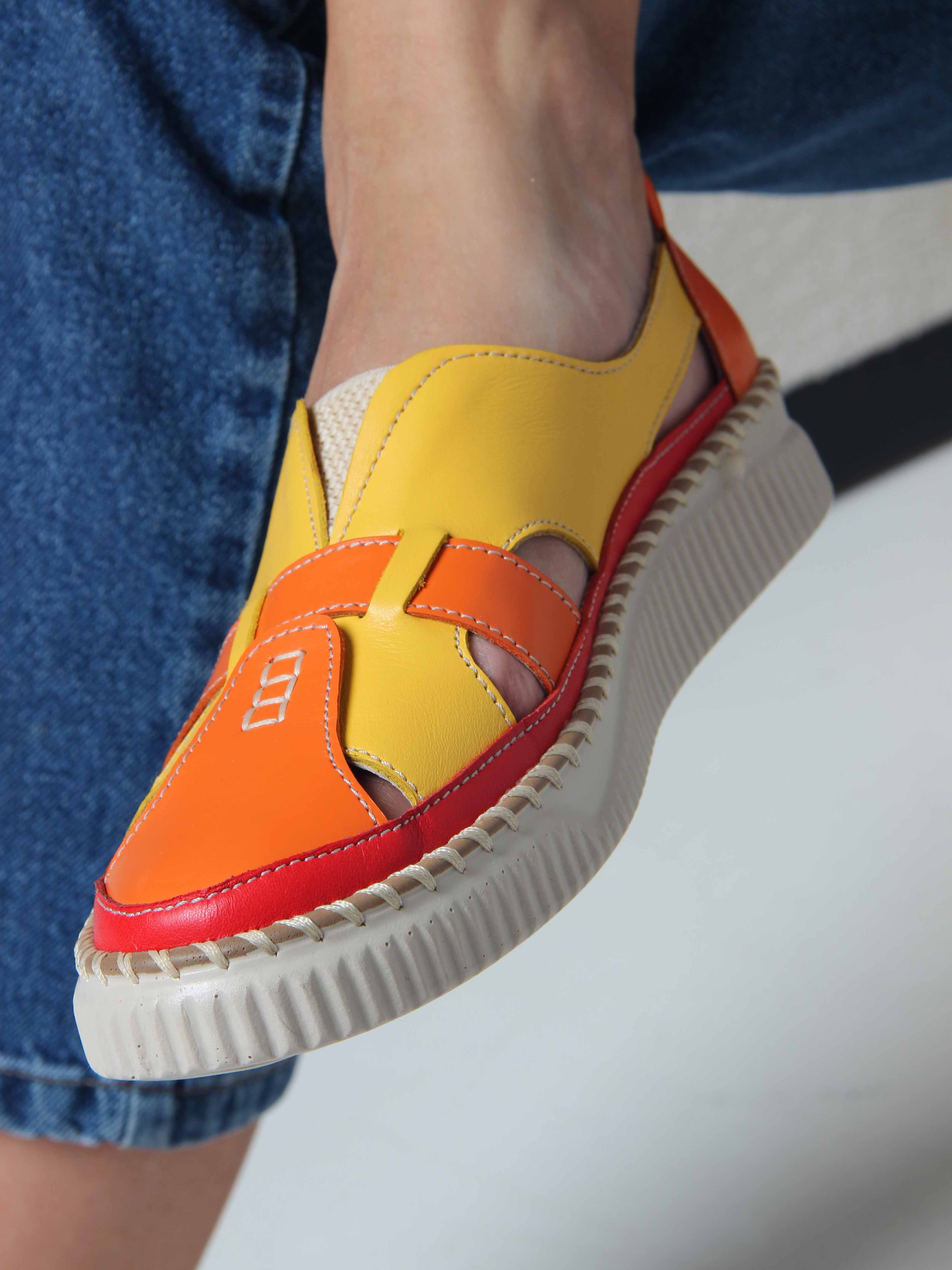 картинка Слипоны ED'ART 116.2500'be. Желтый оранжевый красный от интернет магазина