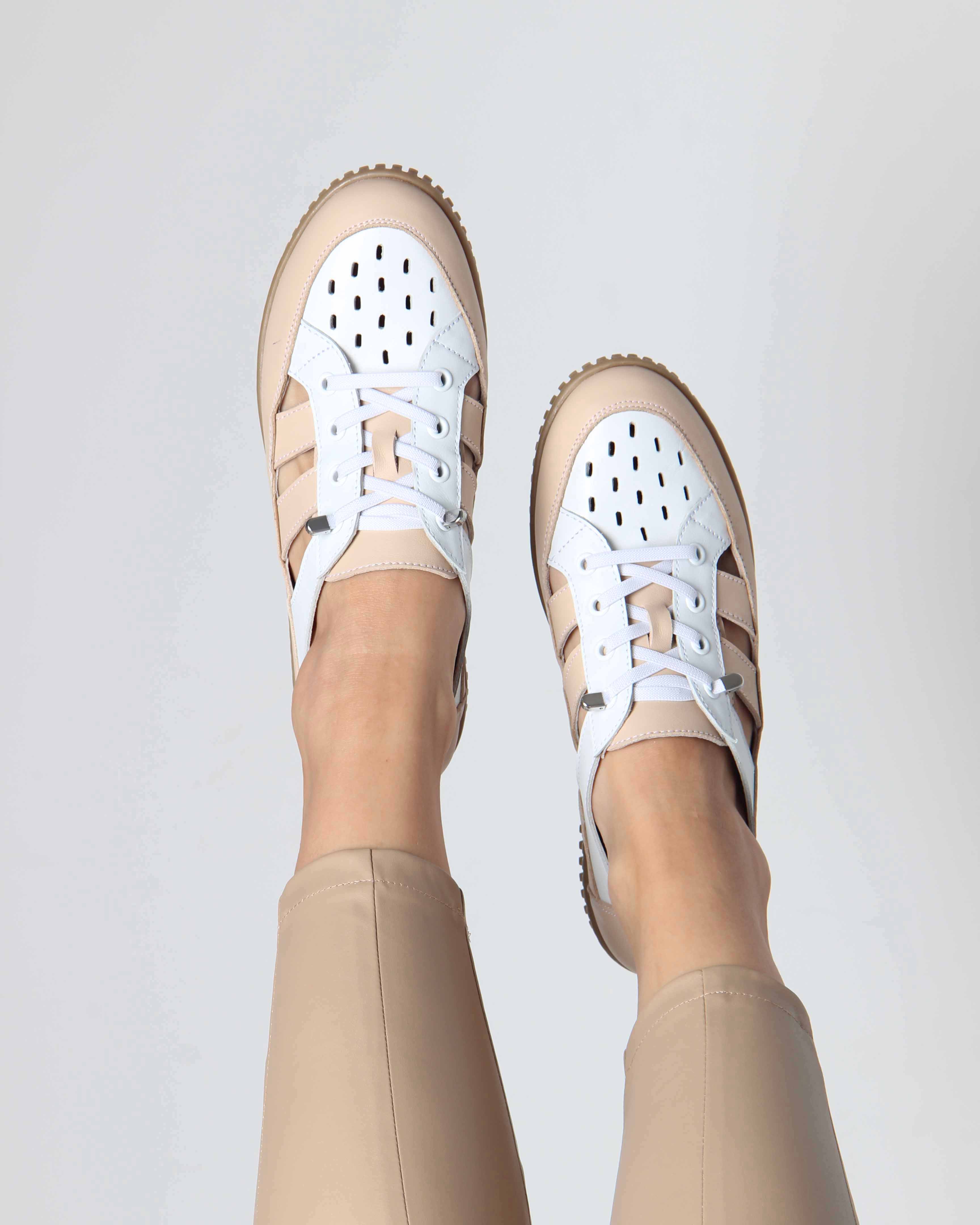 картинка Слипоны ED'ART 165.8000'be. белый-бежевый от интернет магазина