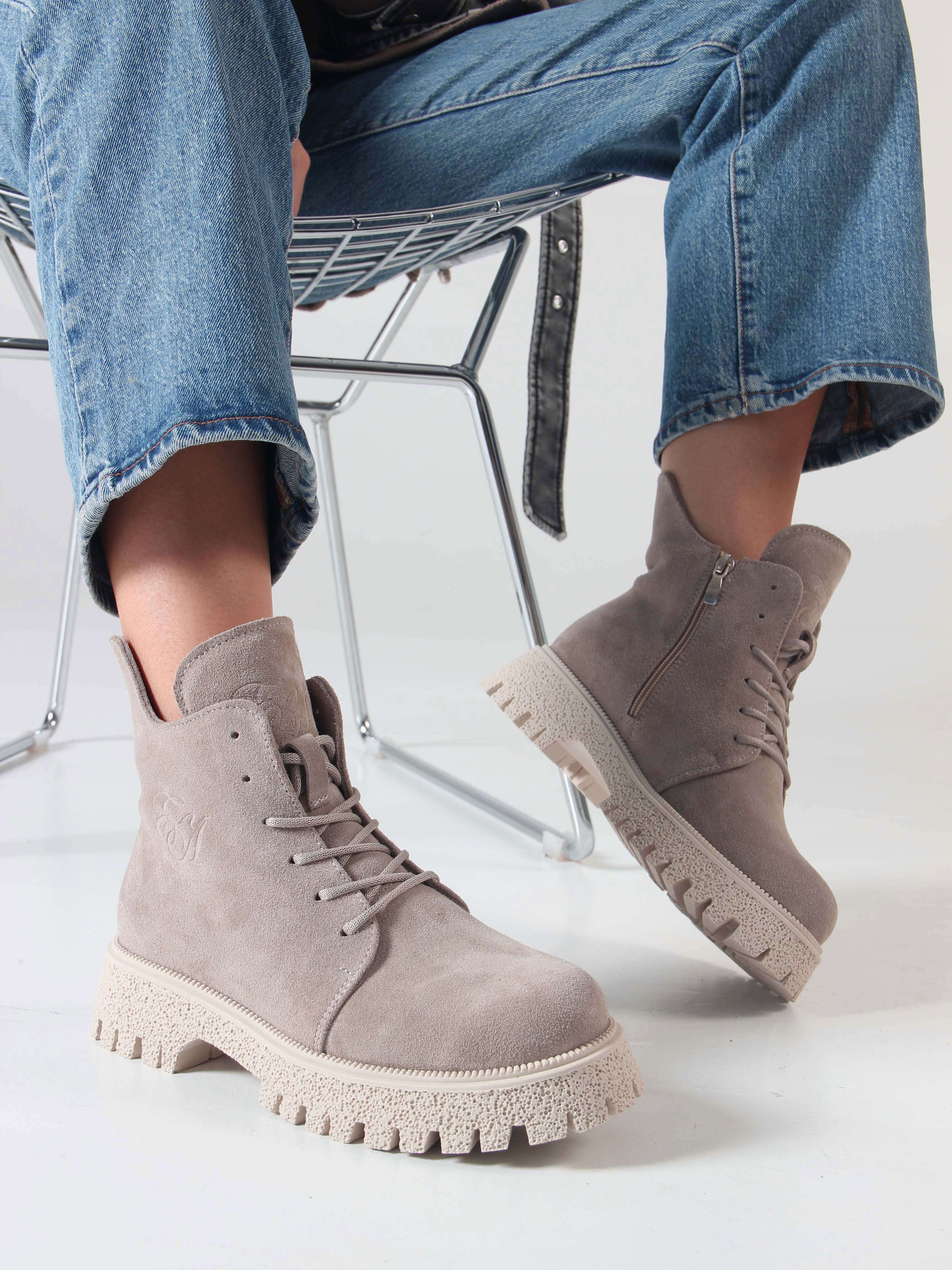 картинка Ботинки ED'ART 228.V.1541'be. Каменный замша от интернет магазина