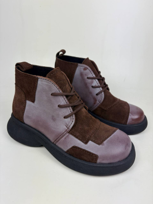 Ботинки кожаные коричневые