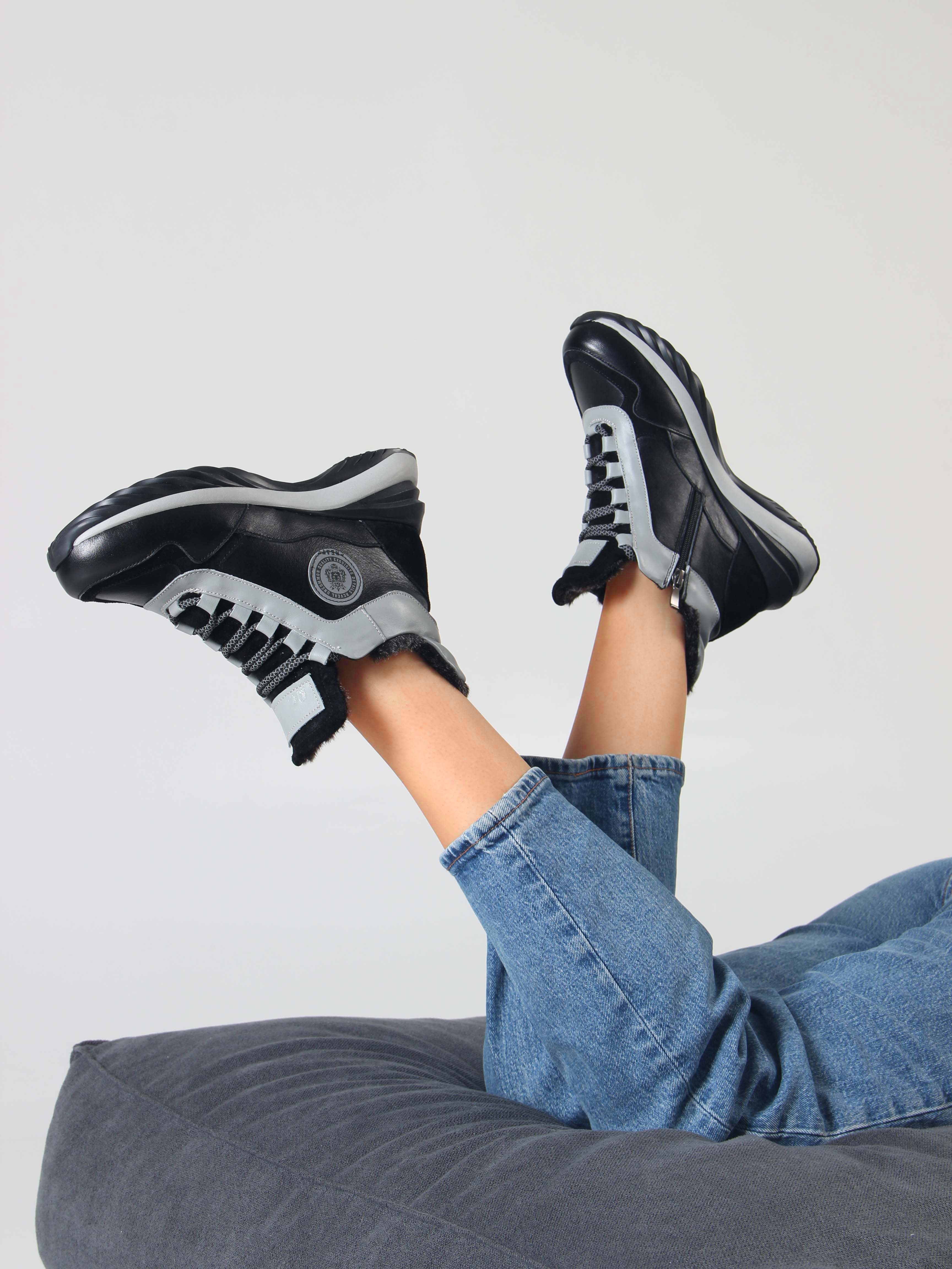 картинка Ботинки ED'ART 350.uno2'bl. черный серый от интернет магазина