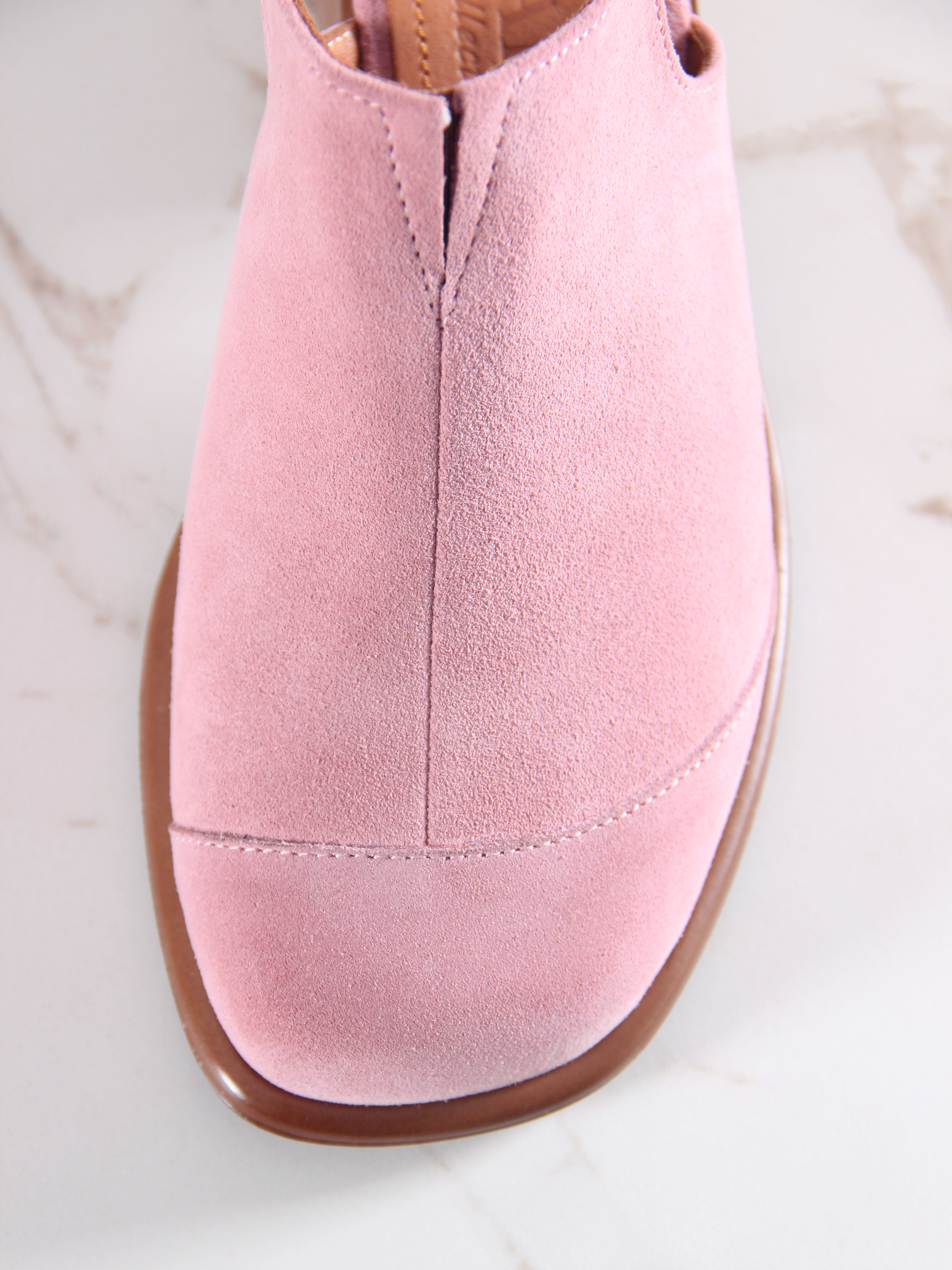 картинка Сабо ED'ART 5133.23663'br.Розовая замша+коричневый от интернет магазина