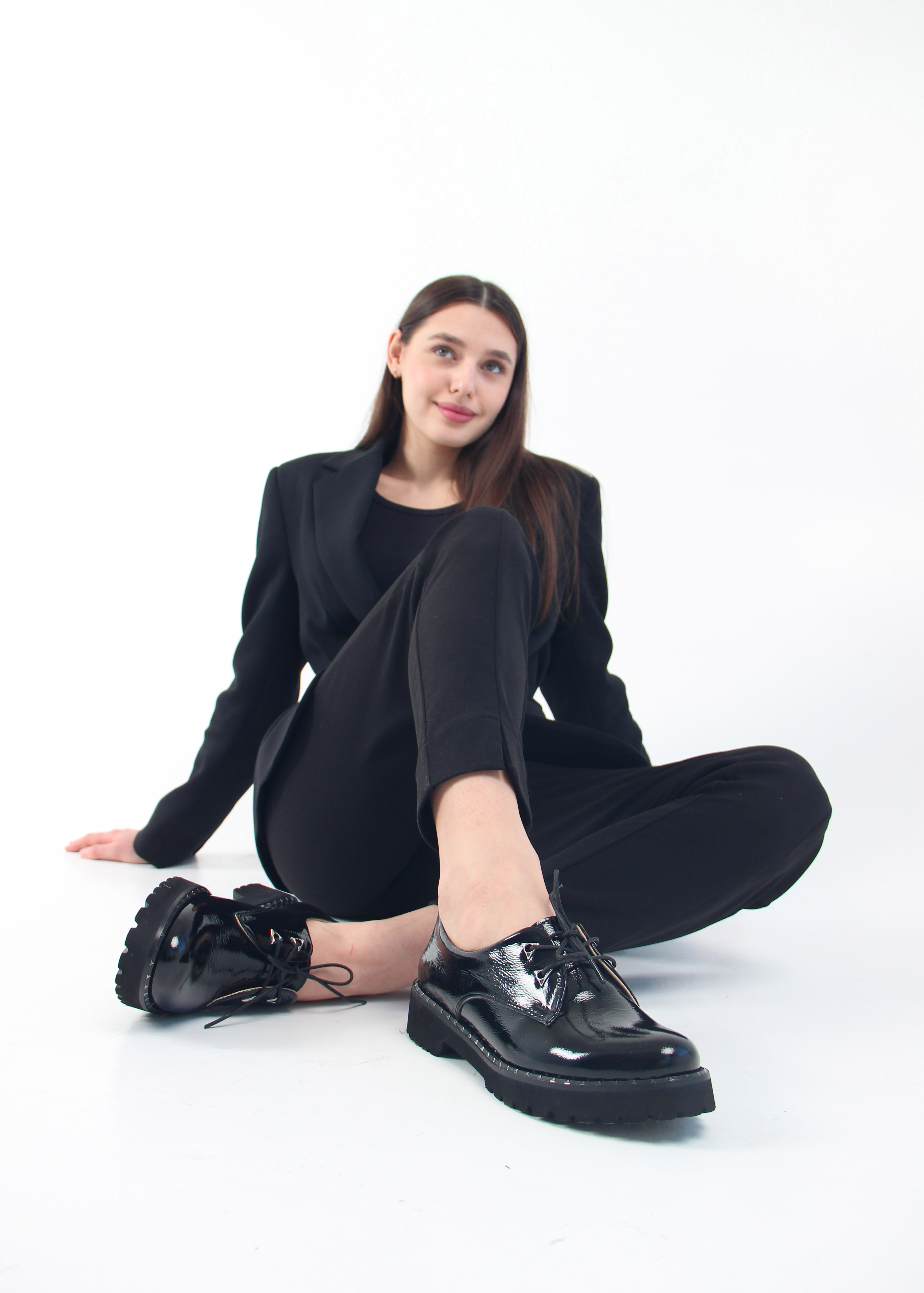 картинка Туфли полуботинки ED'ART 102.1018'bl. Черный наплак от интернет магазина