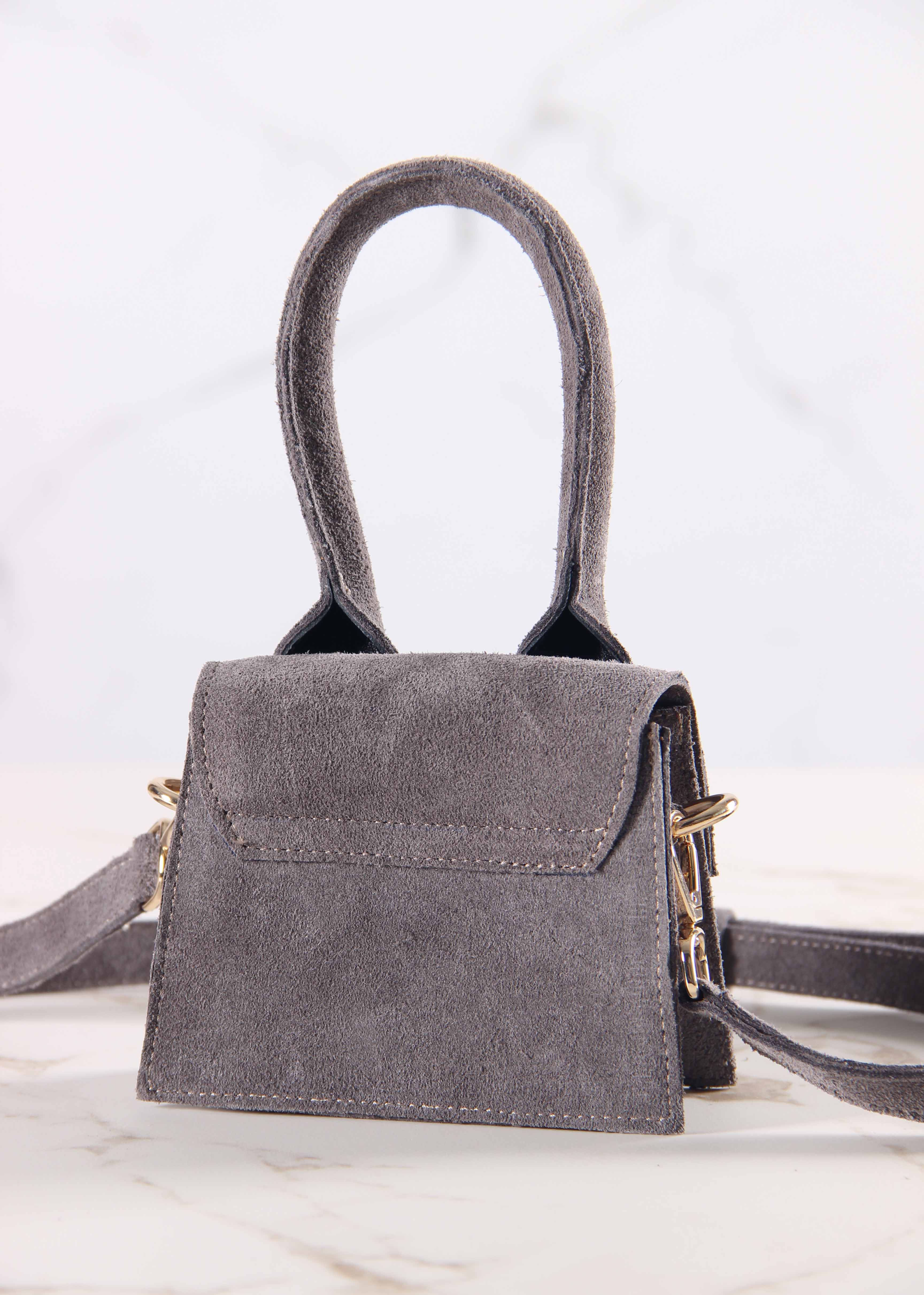 картинка Сумка ED`ART  J 01.серый замок замша от интернет магазина