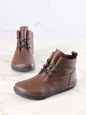 Ботинки босоногие коричневые кожаные