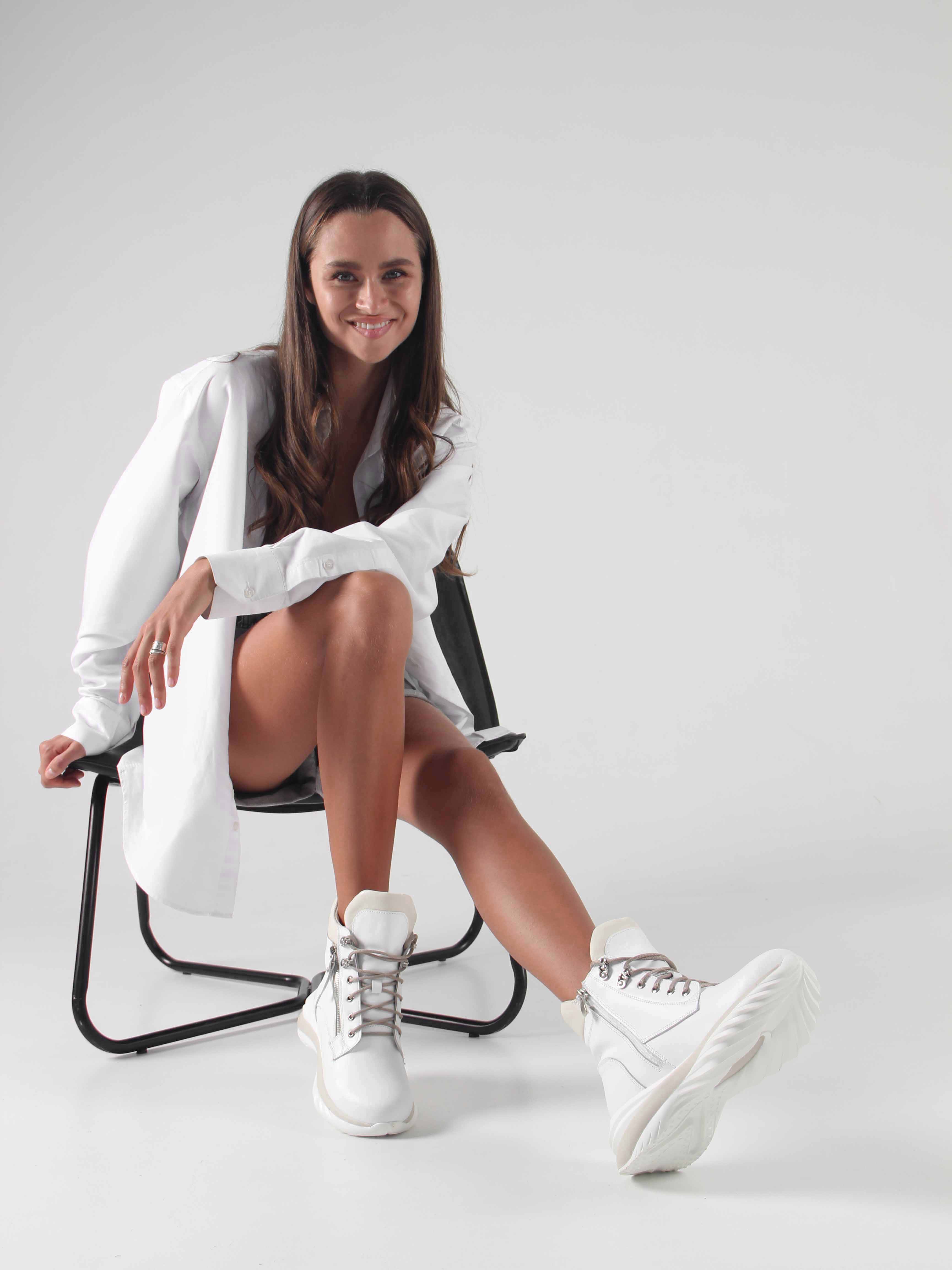 картинка Ботинки ED'ART 261.uno2'w.Белый бежевый от интернет магазина