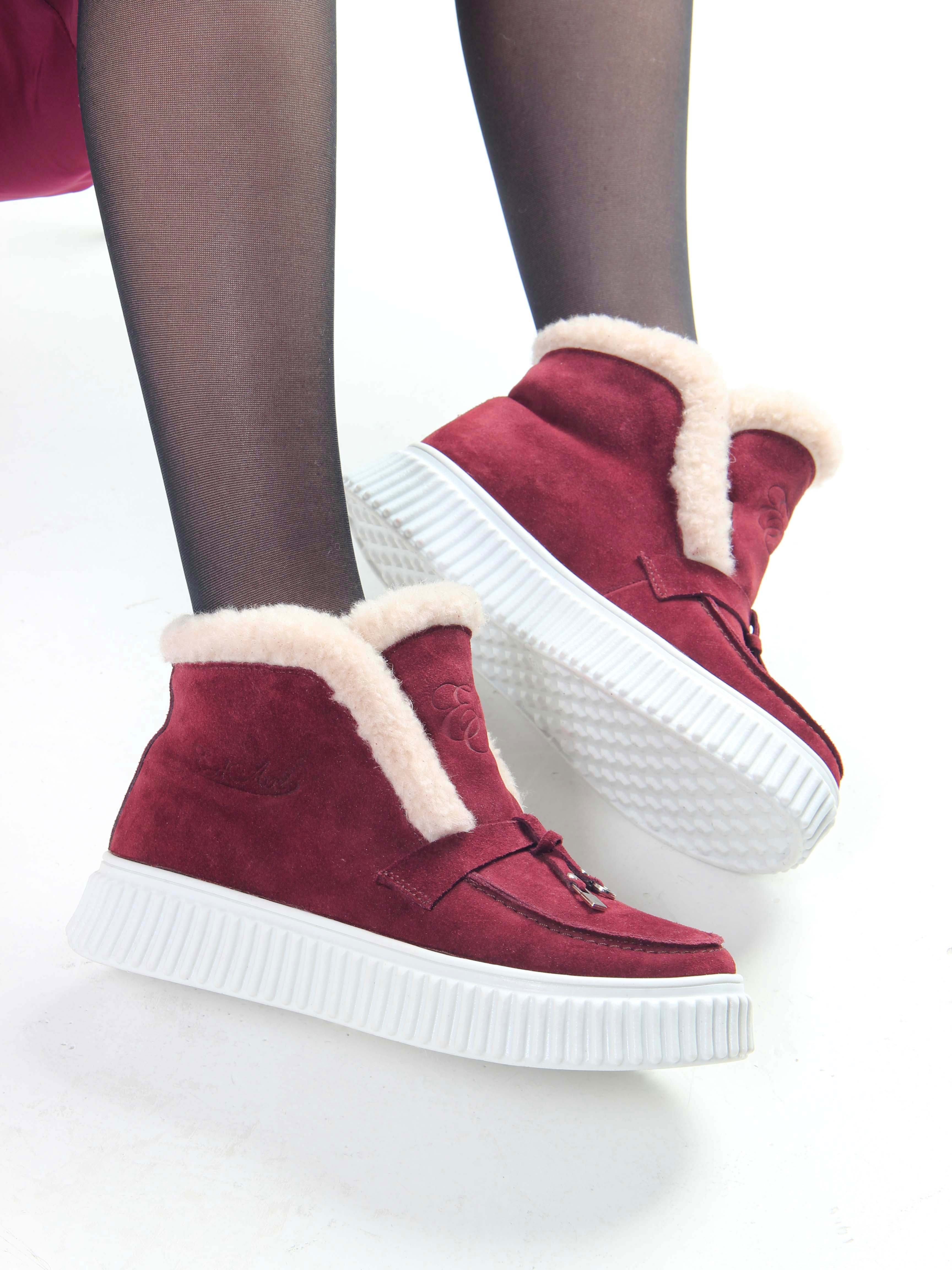 картинка Ботинки ED'ART 307.от11'w. бордовый замша от интернет магазина