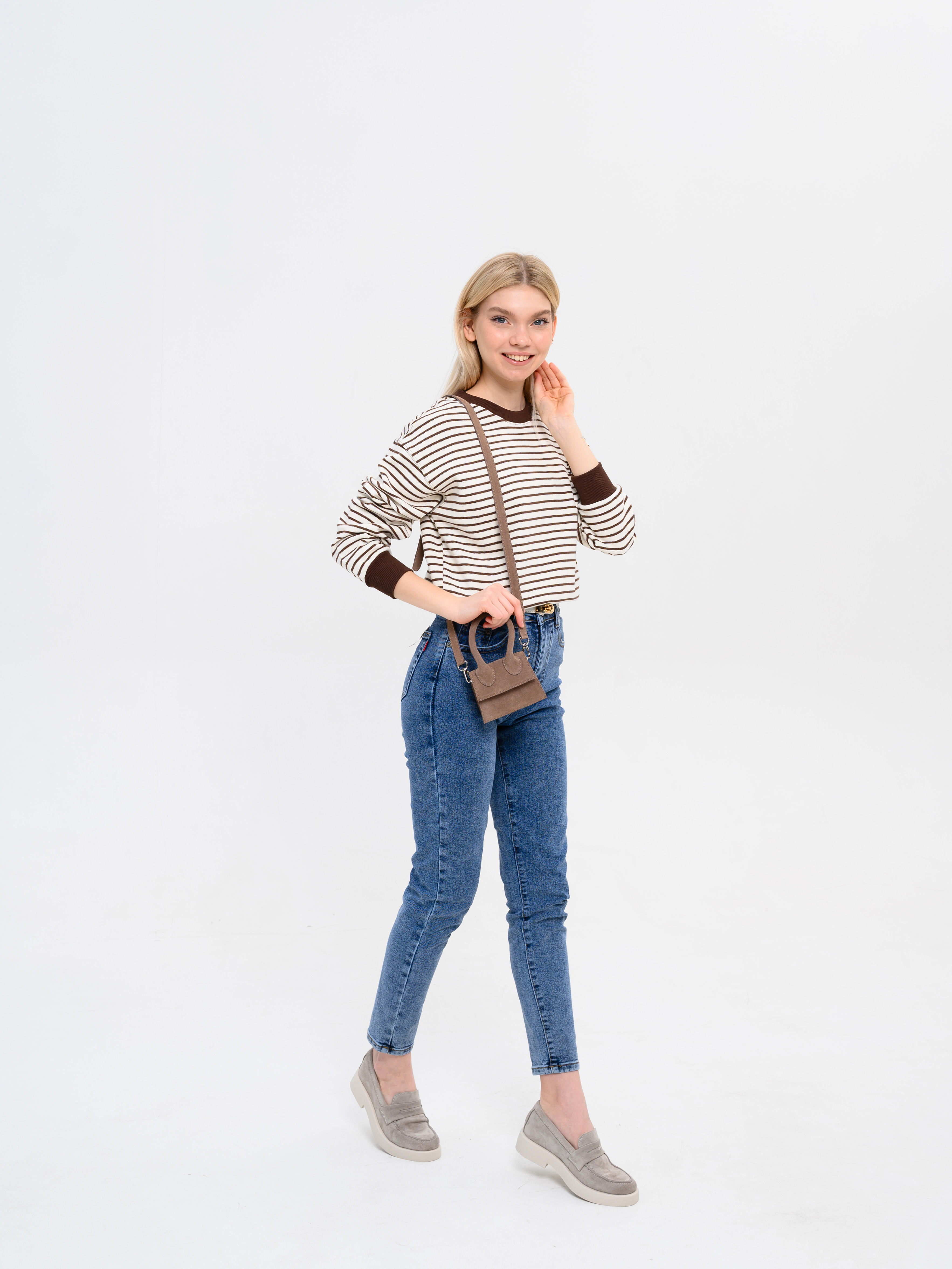 картинка Лоферы туфли ED'ART 176.1593'be. Каменный замша от интернет магазина