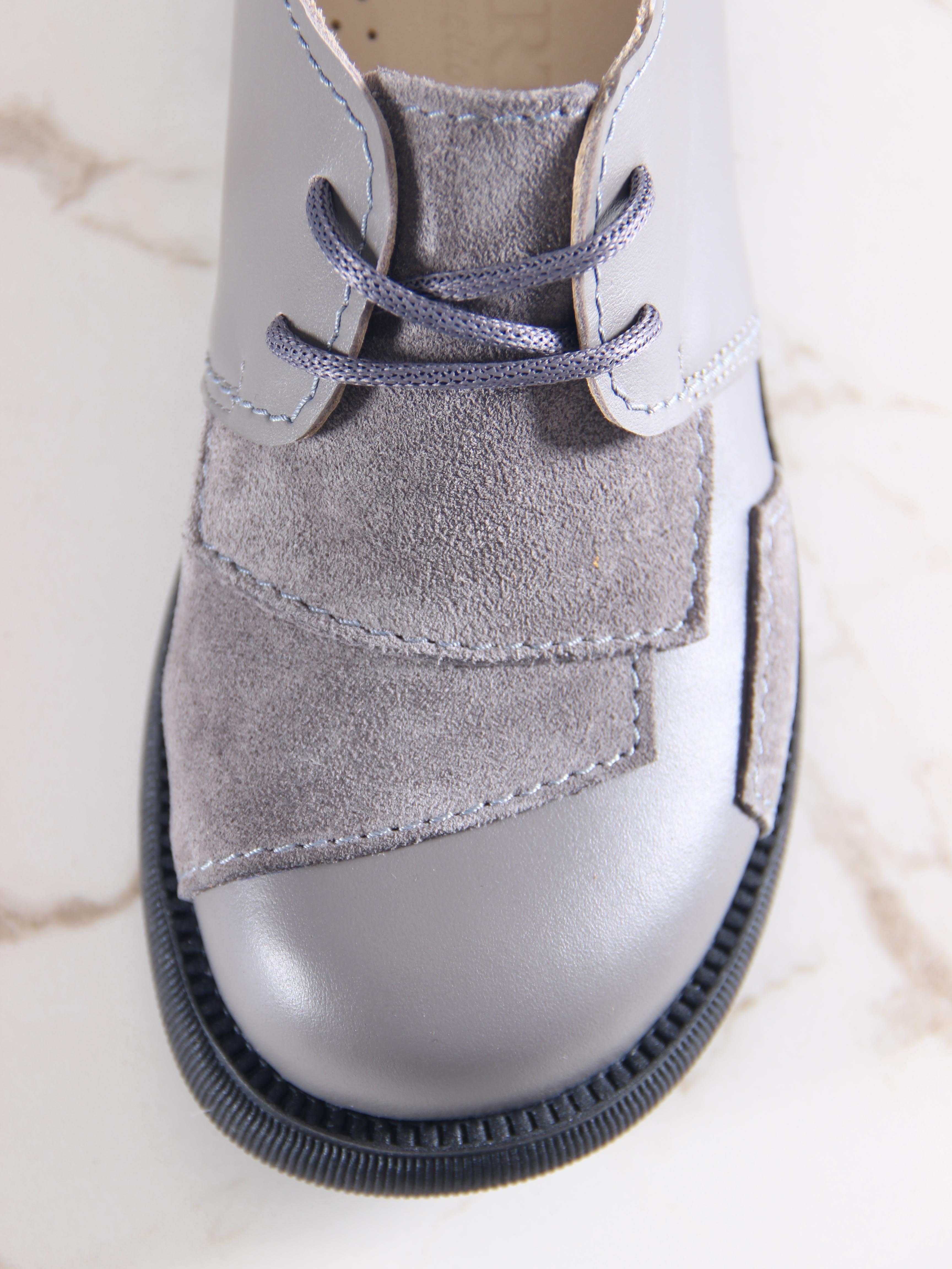 картинка Полуботинки туфли ED'ART 205.патриция'bl. Серый замок замша+серый игуана от интернет магазина