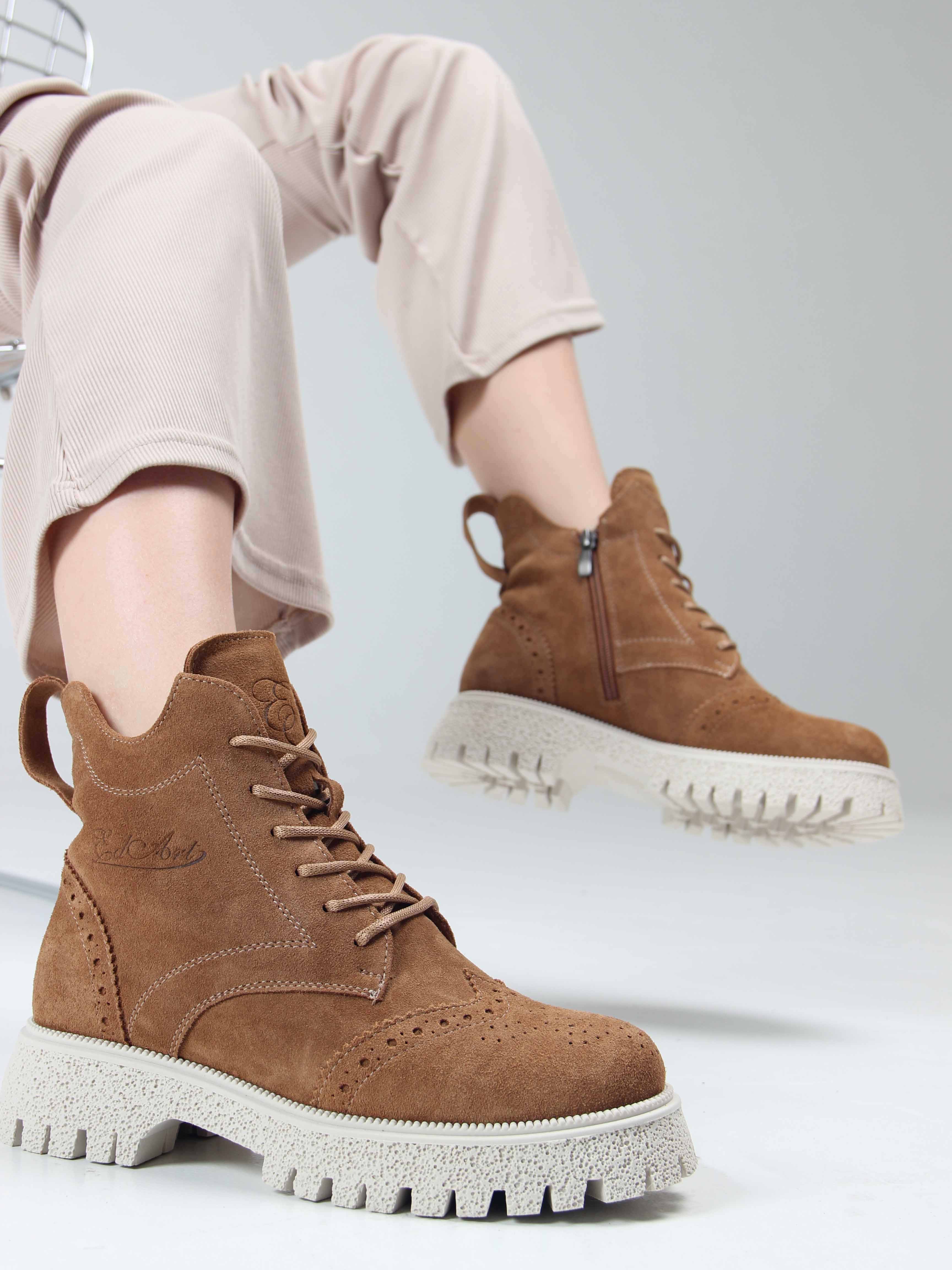 картинка Ботинки ED'ART 338.1541'be. светло-коричневый замша от интернет магазина