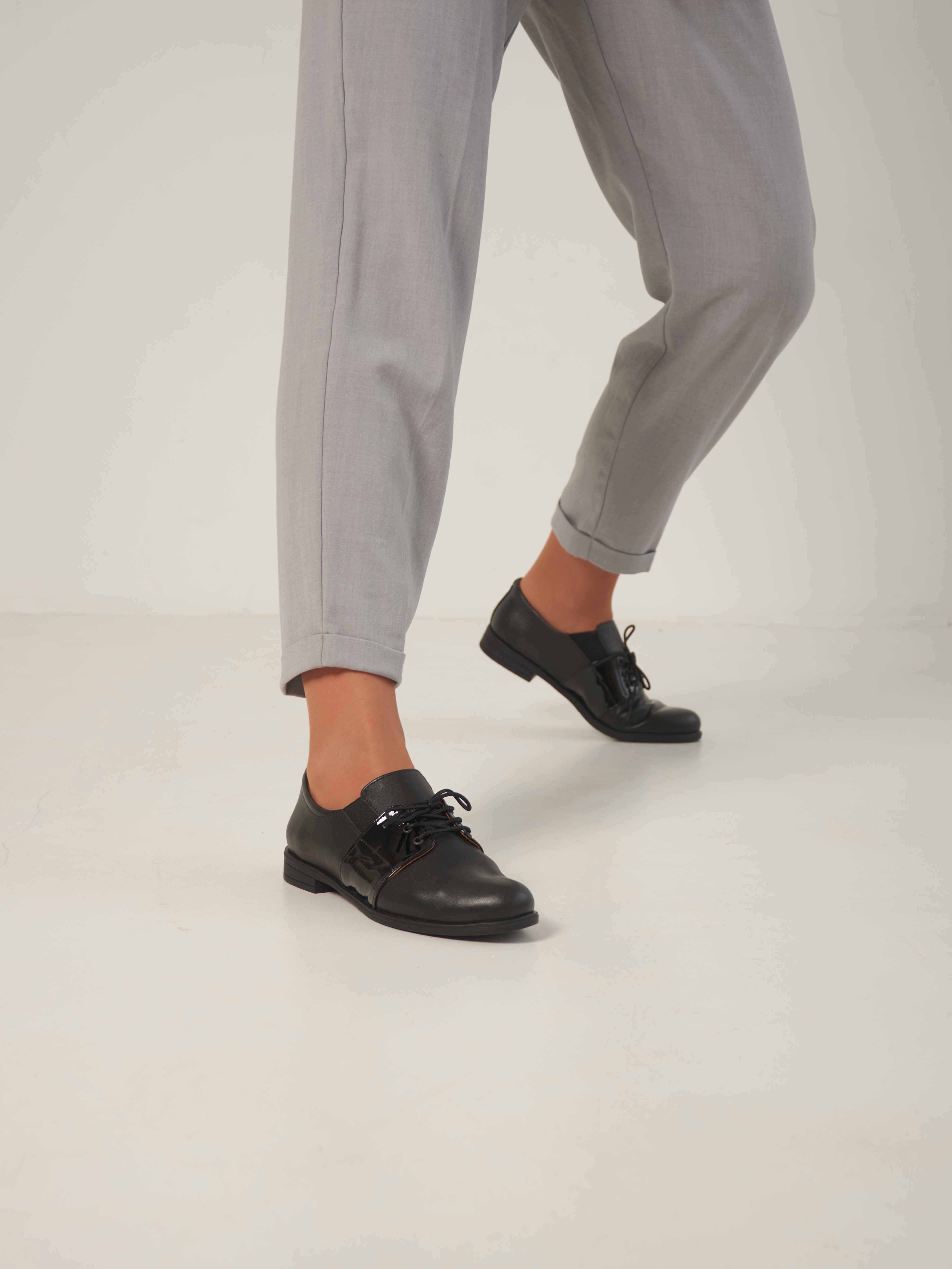 картинка Туфли полуботинки ED'ART 111.madonna'gv. Черный лак от интернет магазина