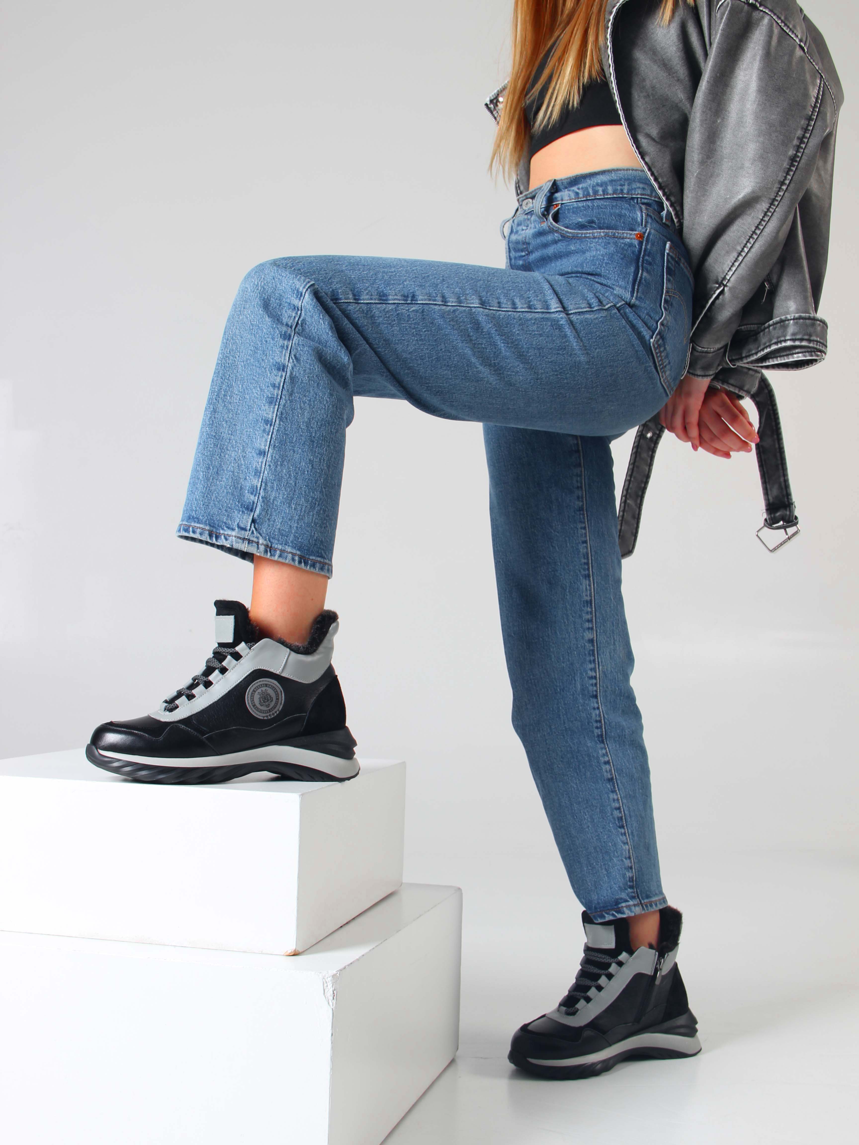 картинка Ботинки ED'ART 350.uno2'bl. черный серый от интернет магазина