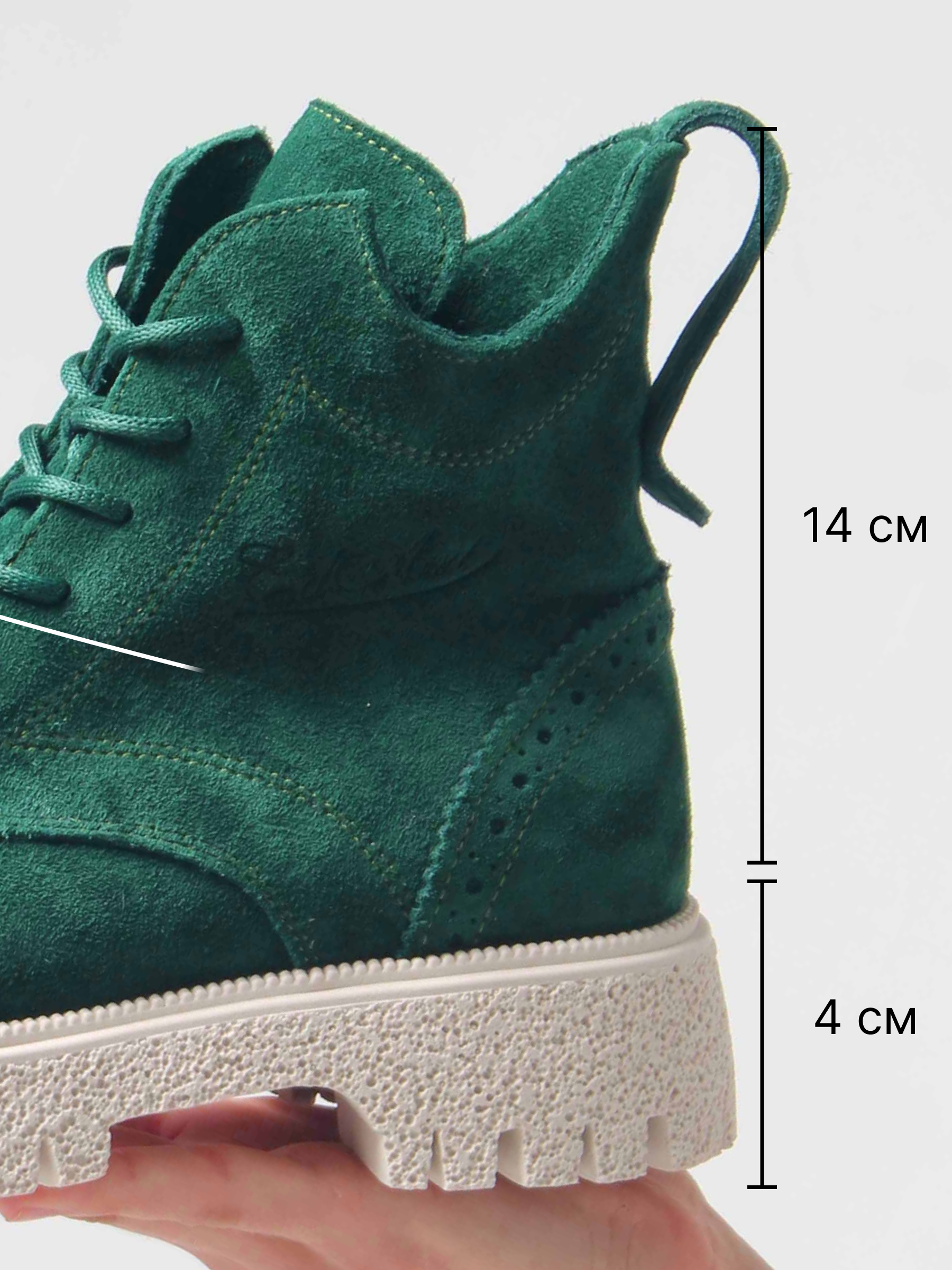 картинка Ботинки ED'ART 338.1541'be. Зеленый замша от интернет магазина