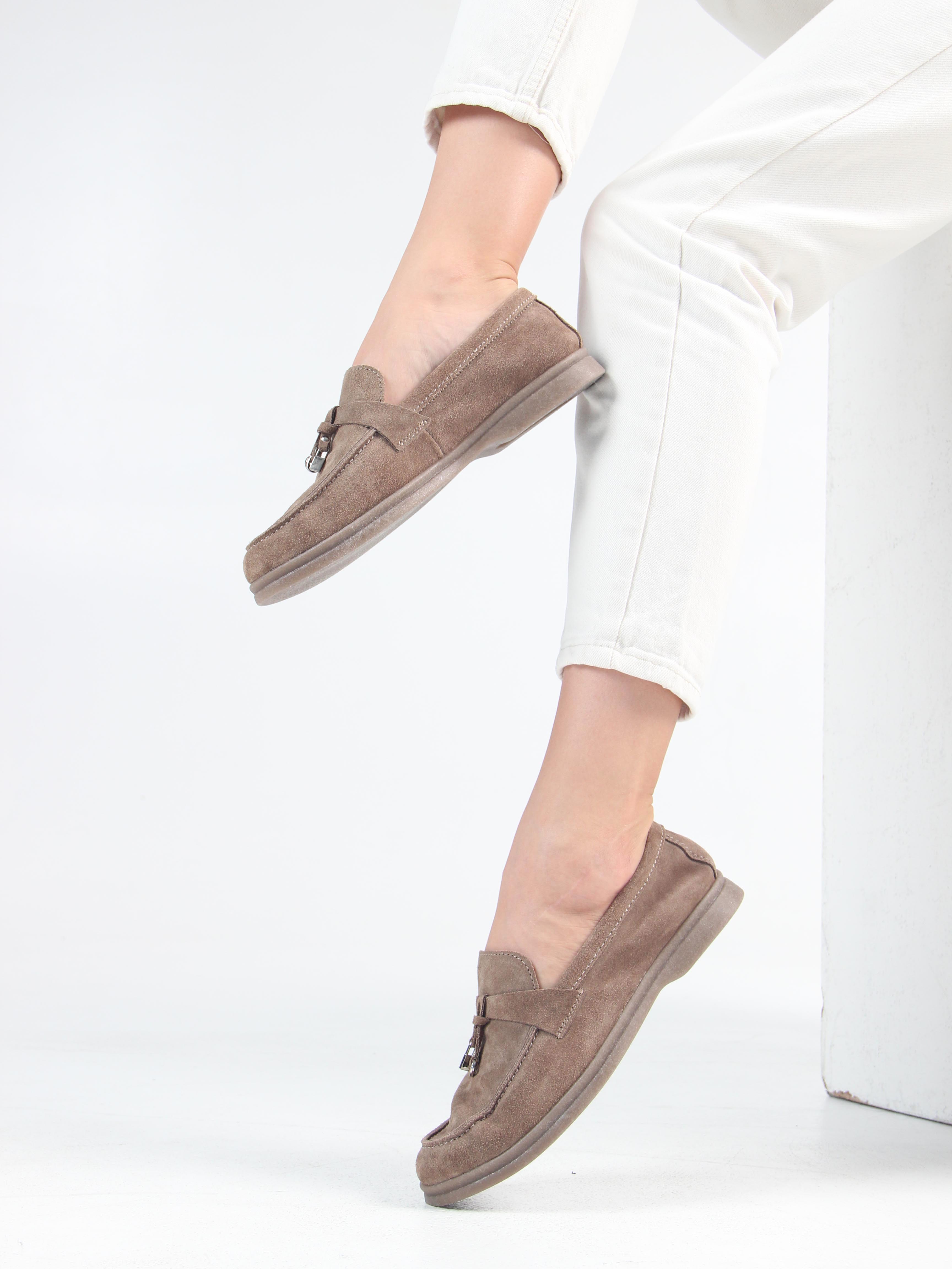 картинка Лоферы туфли ED'ART 170.2614'be. Коричневый капучино от интернет магазина