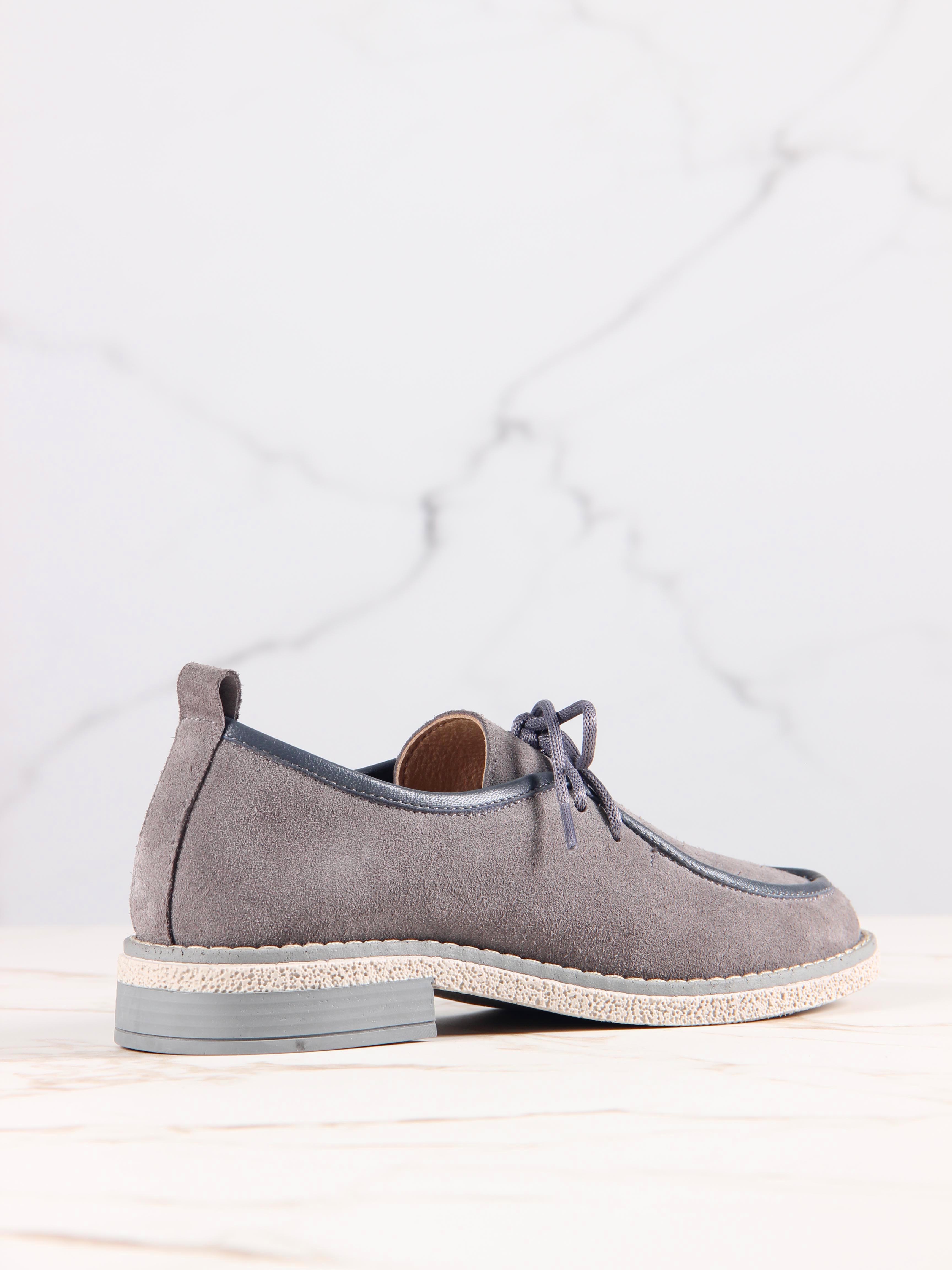 картинка Мокасины ED'ART 191.rose'gr. серый замок замша от интернет магазина