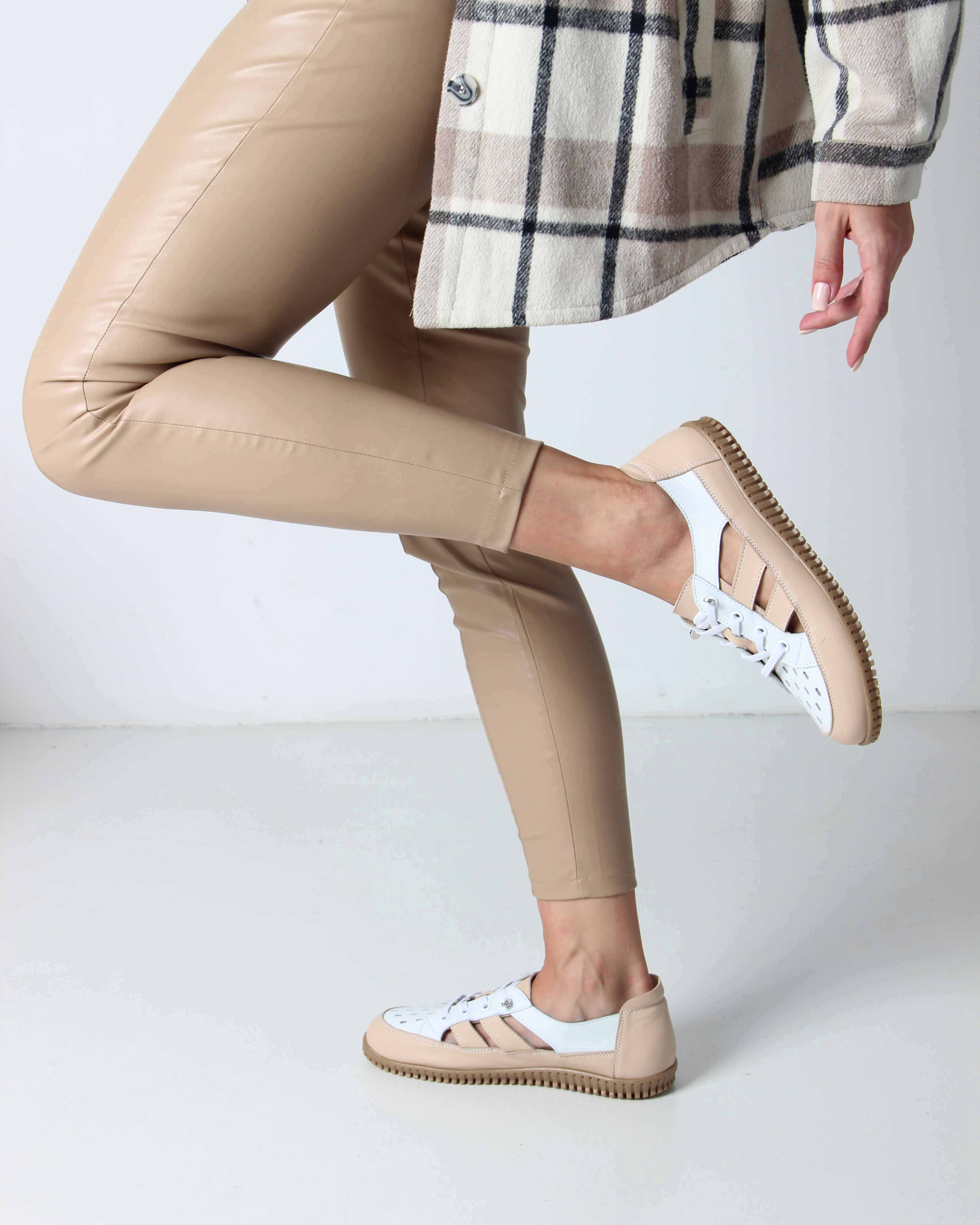 картинка Слипоны ED'ART 165.8000'be. белый-бежевый от интернет магазина