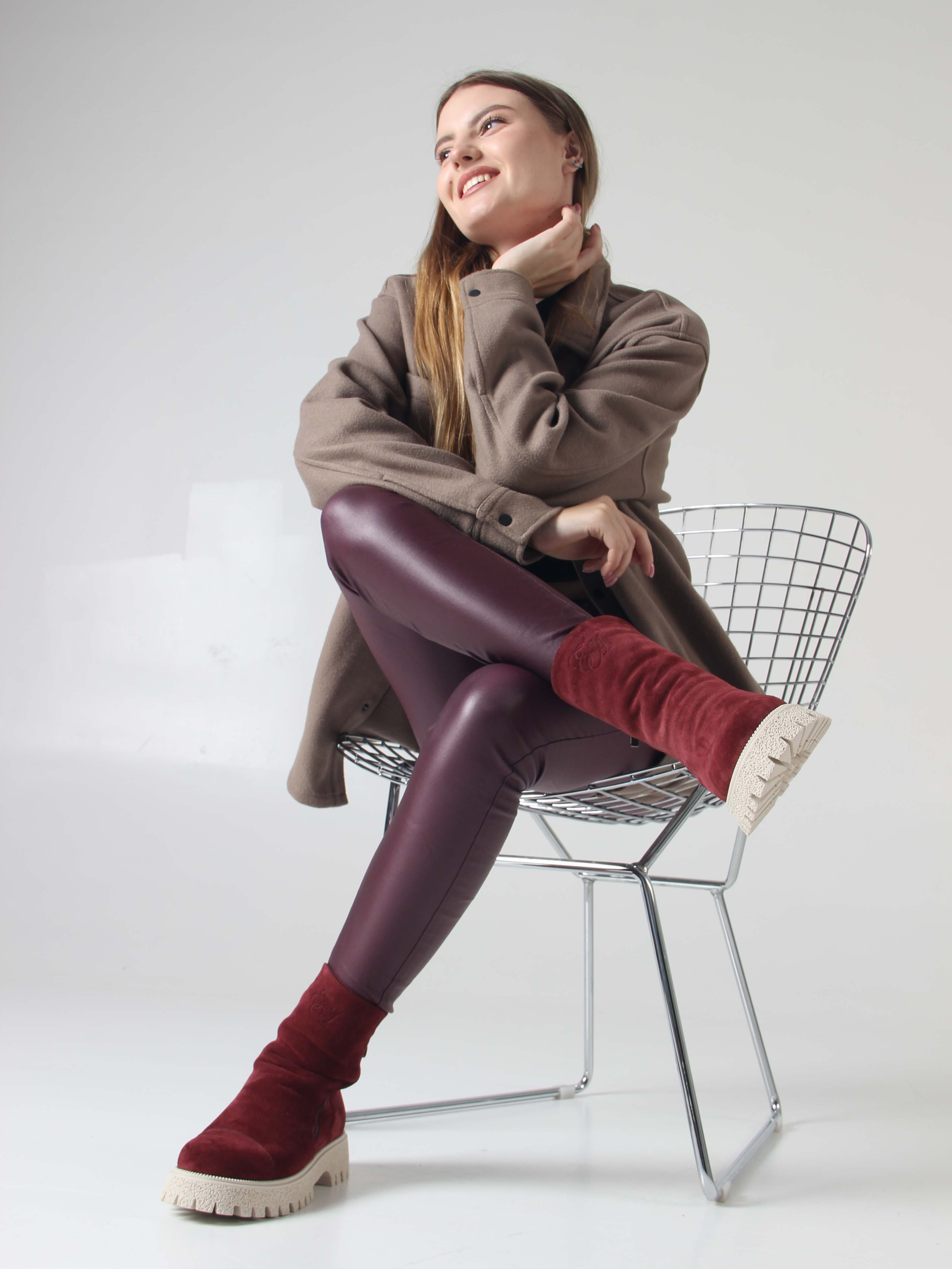 картинка Ботинки ED'ART 233.1541'be. Бордо замша от интернет магазина