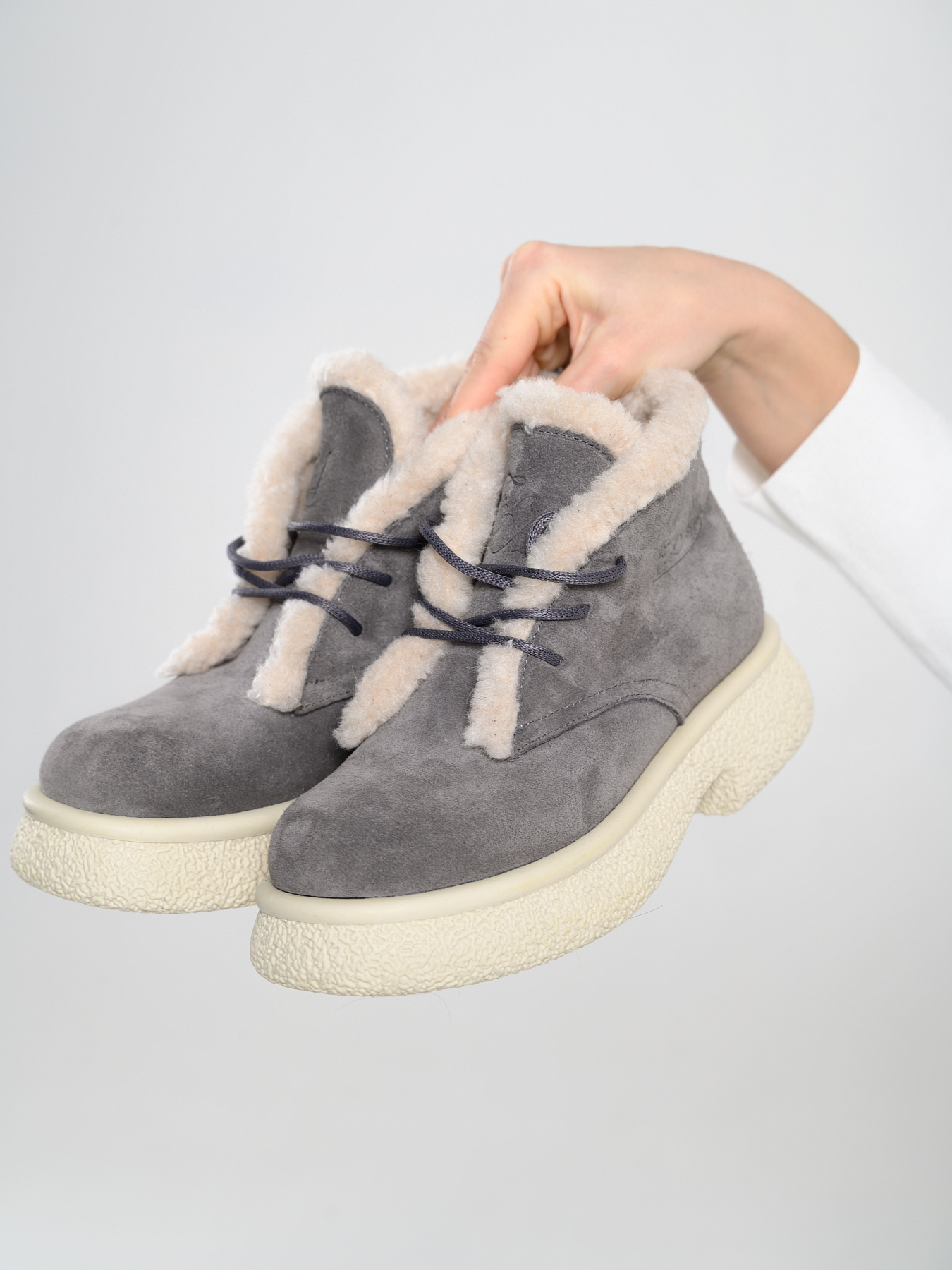 картинка Ботинки ED'ART 308.агата be. серый замок замша+бежевый от интернет магазина