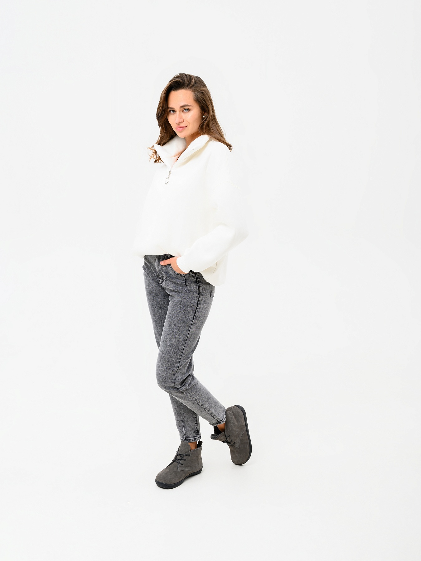 картинка Босоногие ботинки  ED'ART 208.NATA'bl. Серый замок замша от интернет магазина