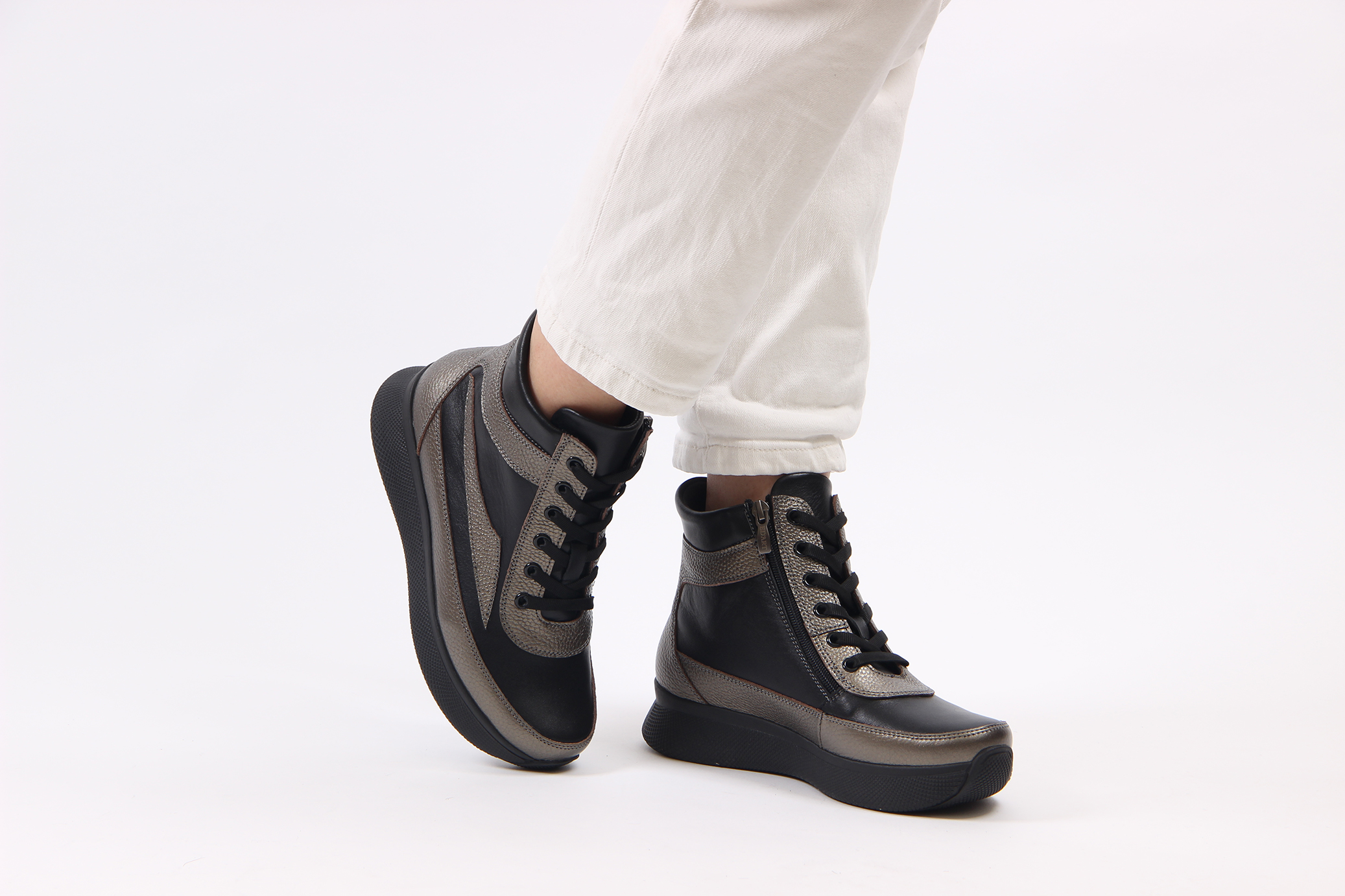 картинка Ботинки ED'ART 310.omega.Black+bronze от интернет магазина