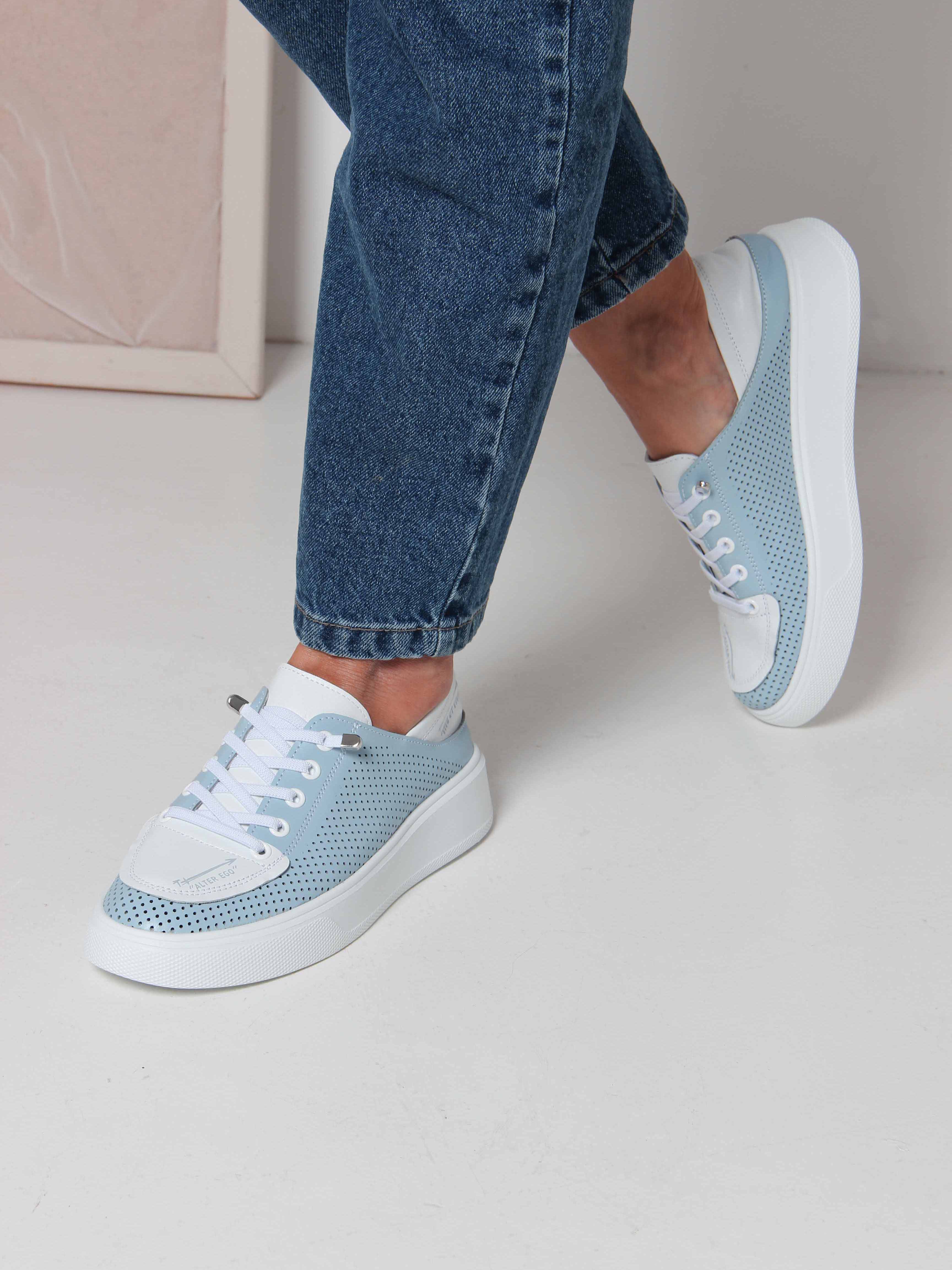 картинка Кеды ED'ART 163.P.LusiR2'w. Голубой белый от интернет магазина