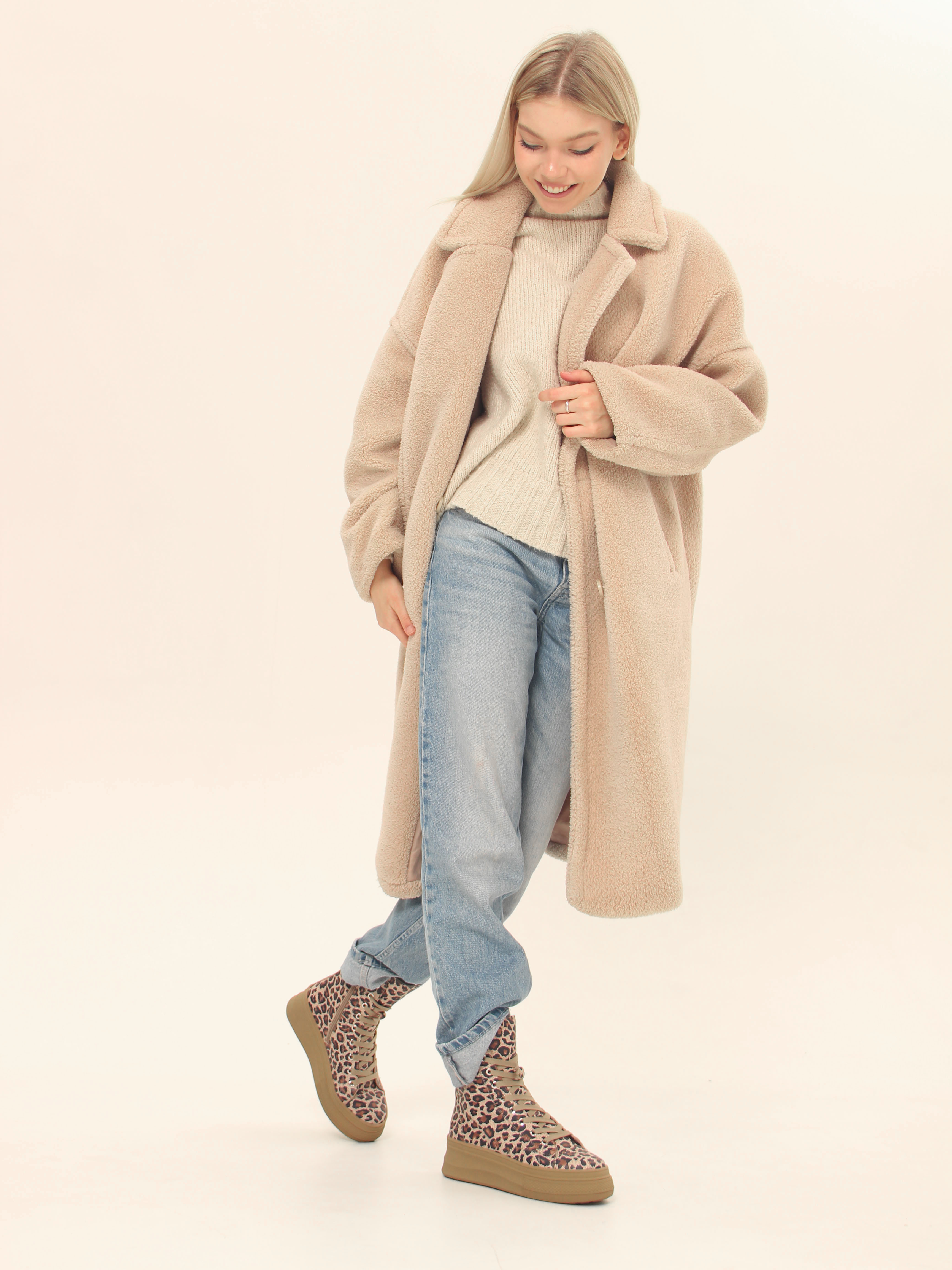 картинка Ботинки ED'ART 215.warm'br. бежевый леопард от интернет магазина