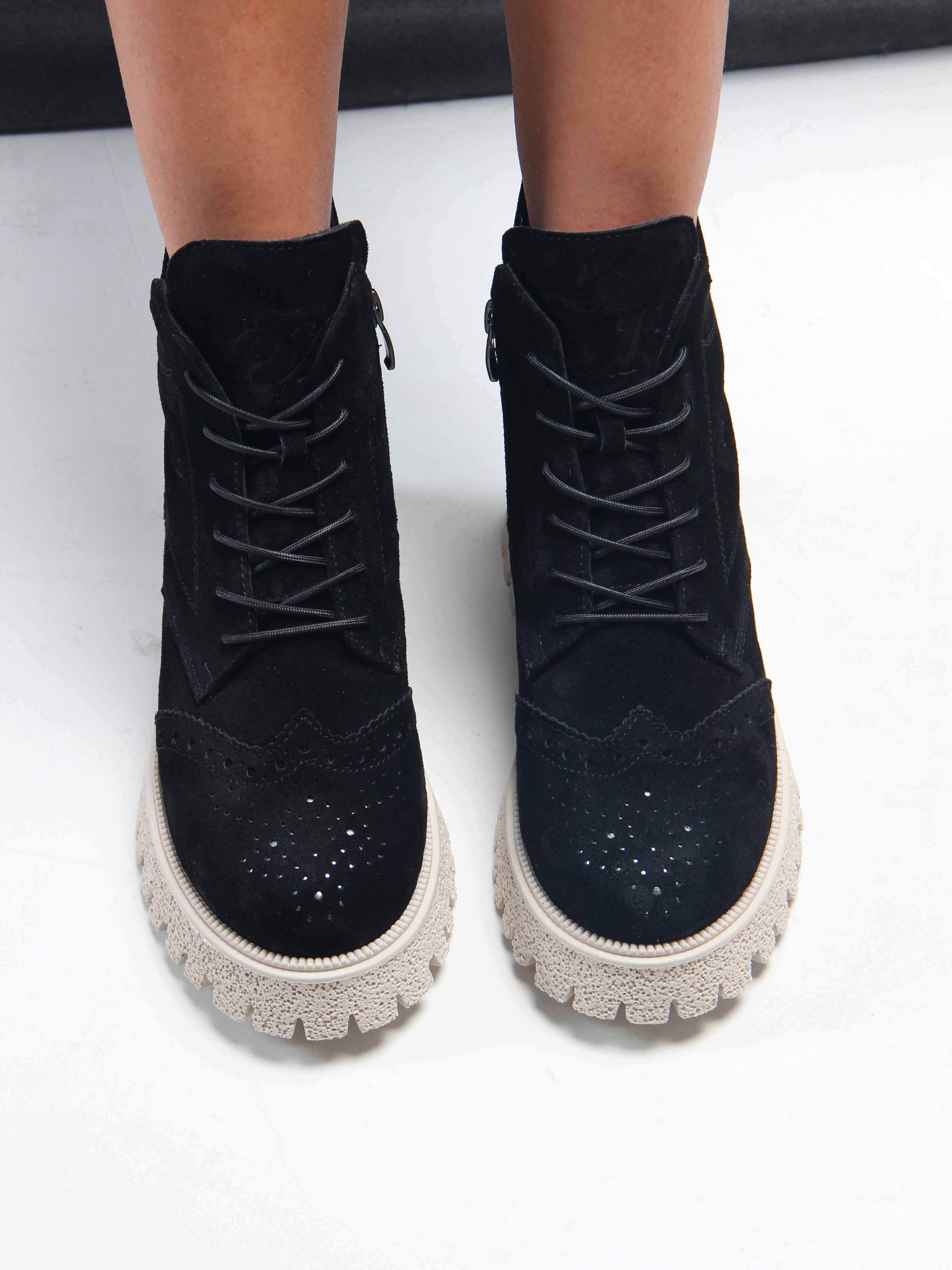 картинка Ботинки ED'ART 338.1541'be. черный замша от интернет магазина