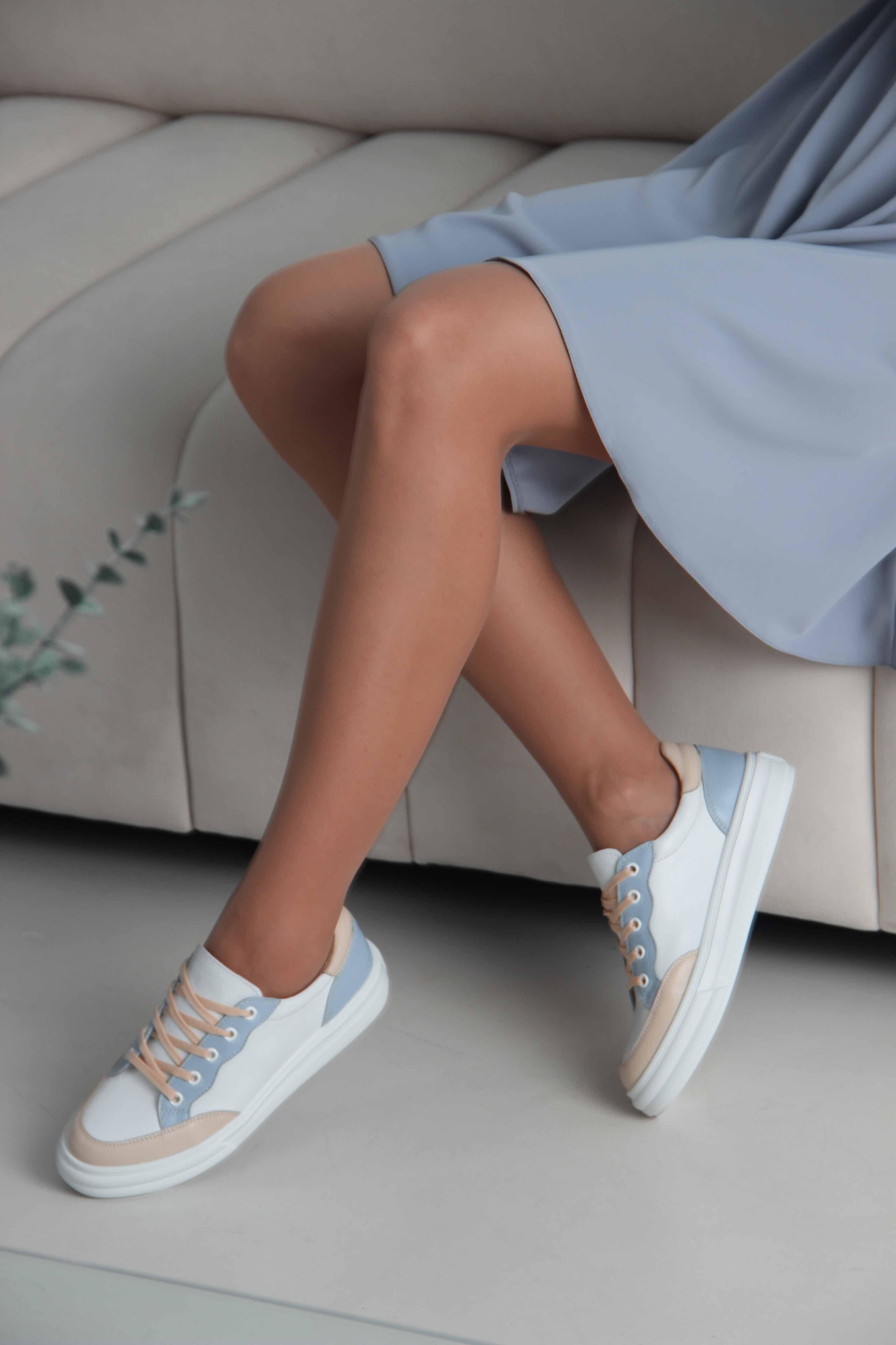 картинка Кеды ED'ART 148.lusi22'w. Белый-бежевый-голубой от интернет магазина