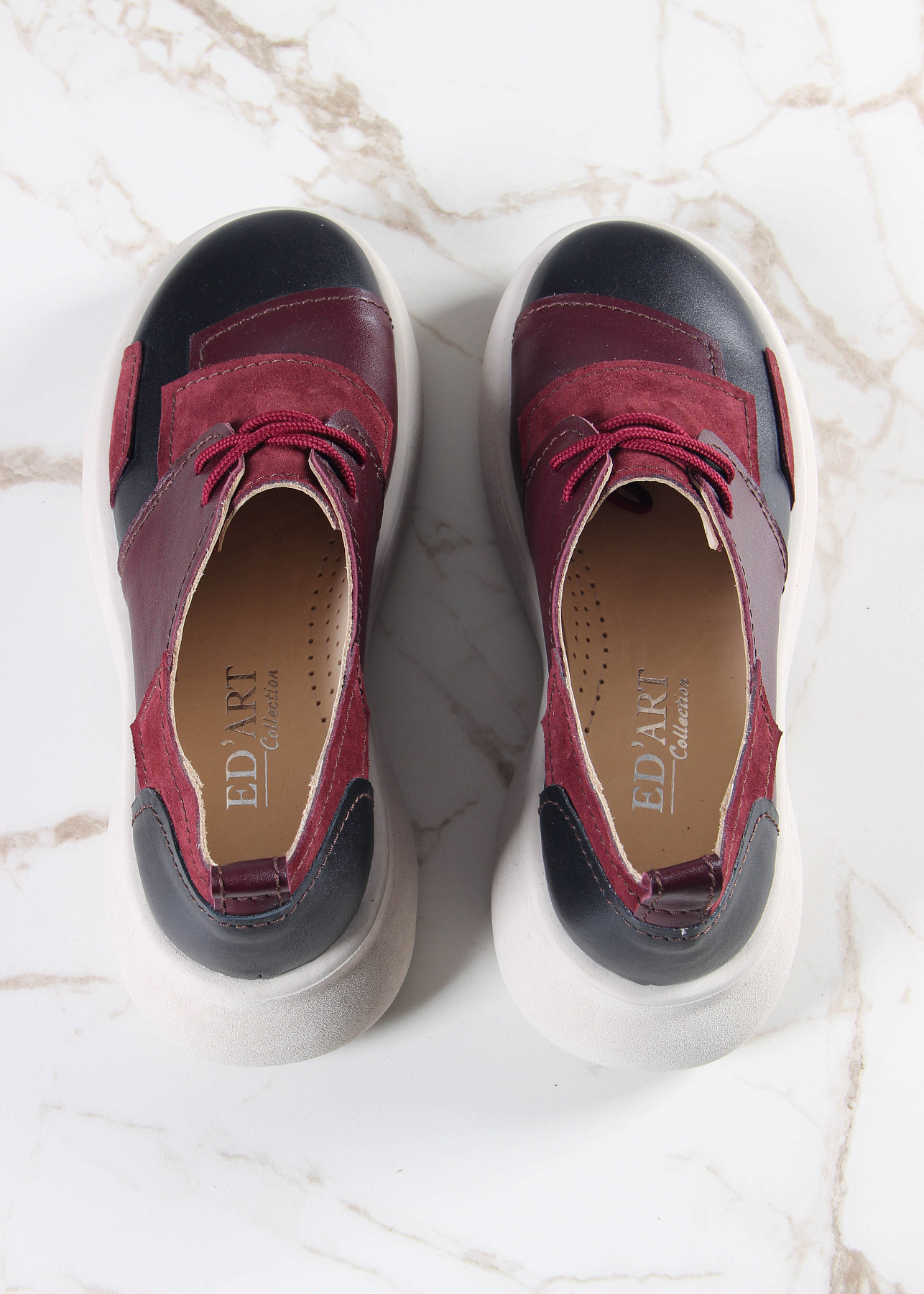 картинка Полуботинки туфли ED'ART 205.927'be. черный бордо от интернет магазина