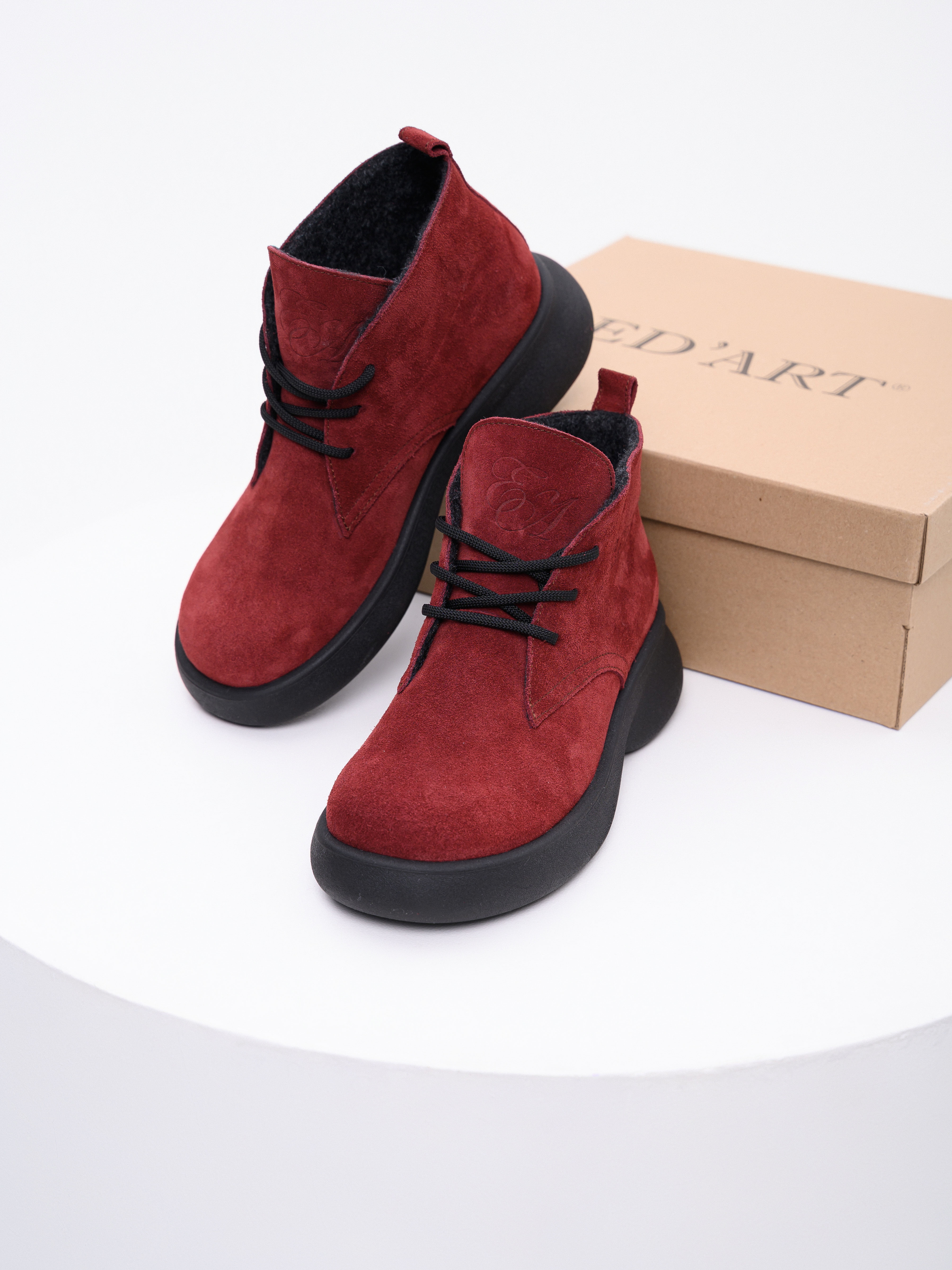 картинка Ботинки  ED'ART 308.927'bl.Бордо замша от интернет магазина