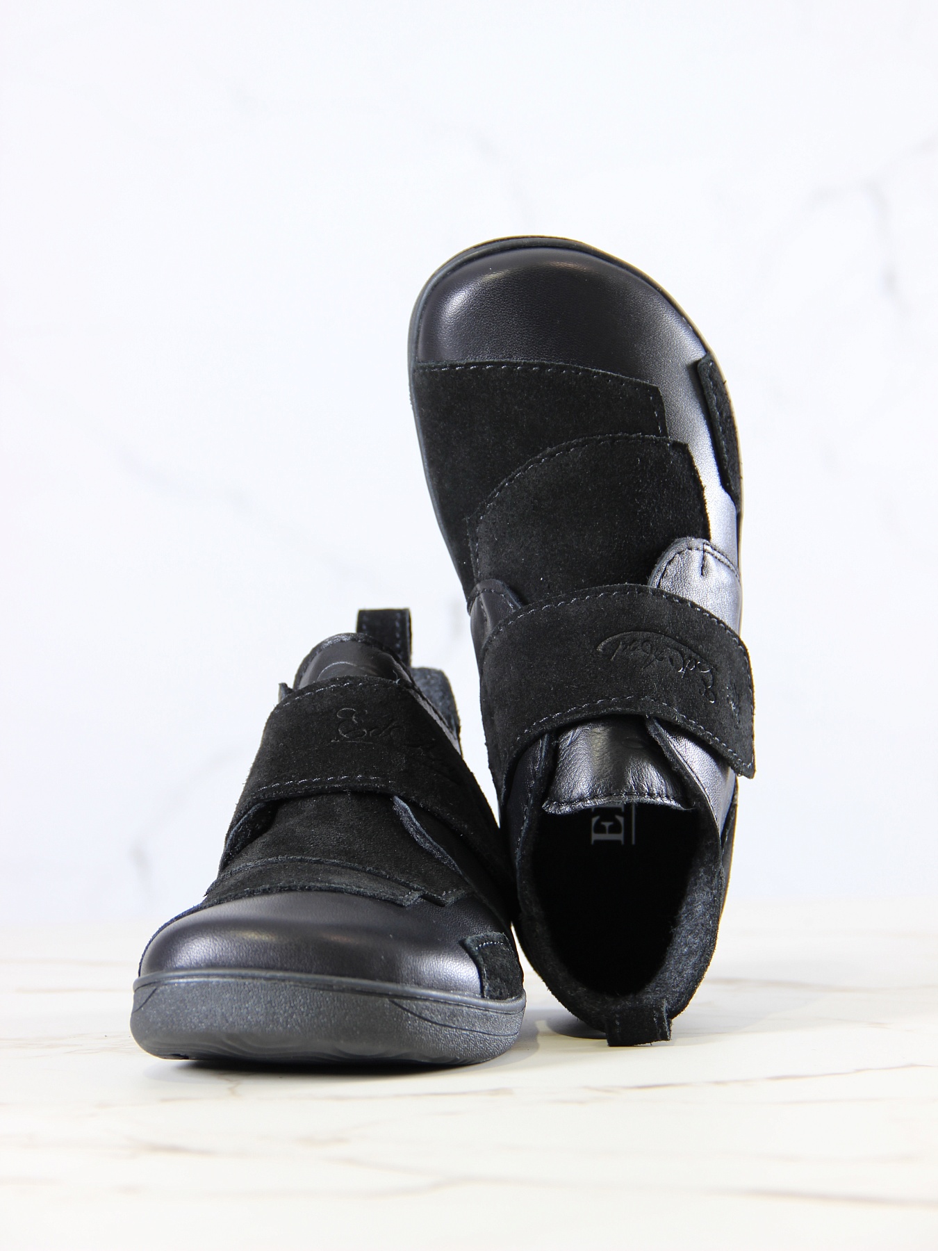 картинка Босоногие ботинки  ED'ART 206.NATA'bl.Черная кожа+черная замша от интернет магазина