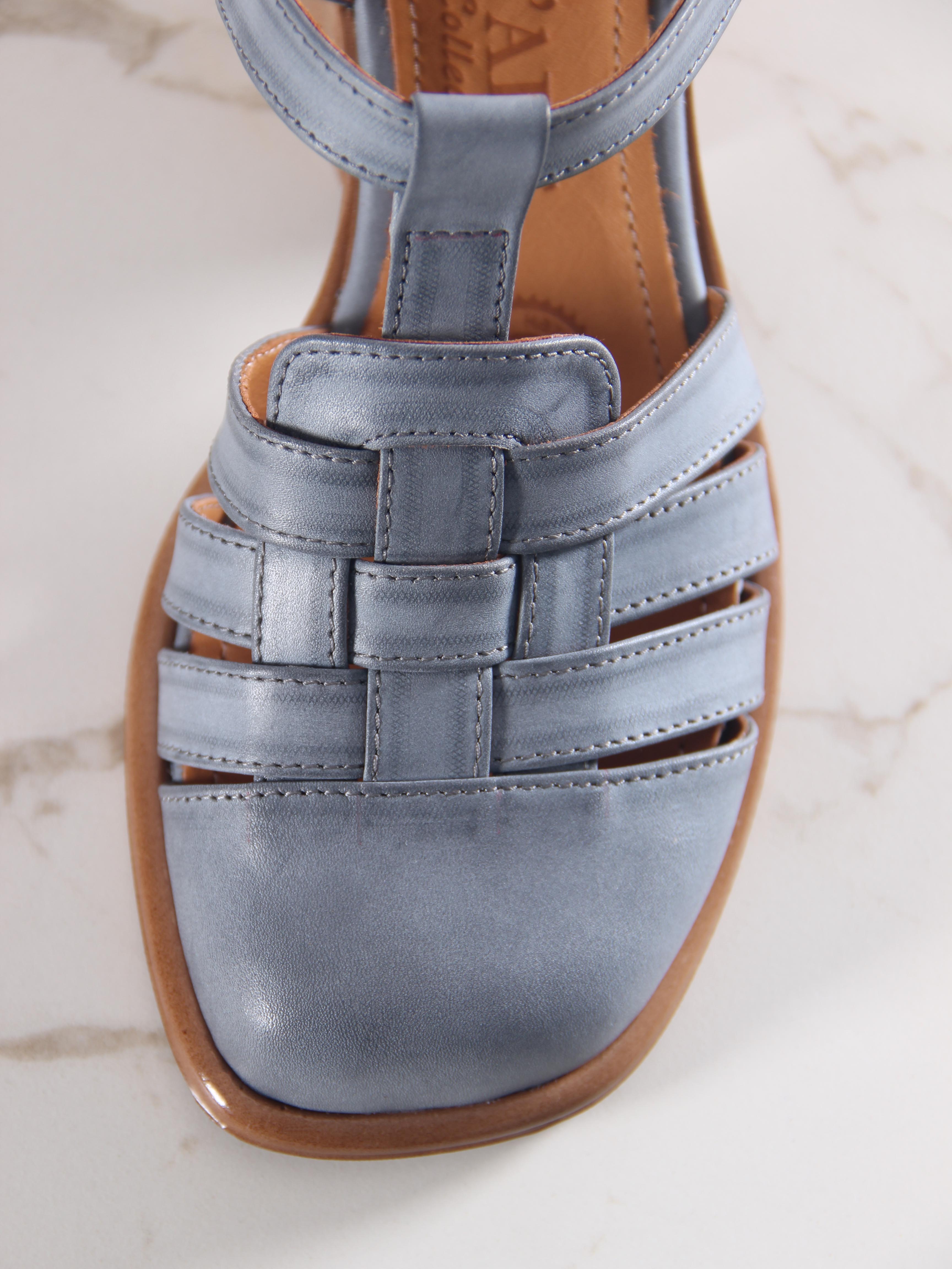 картинка Босоножки ED'ART 5035.23663'bе. Вакса серая +коричневый от интернет магазина