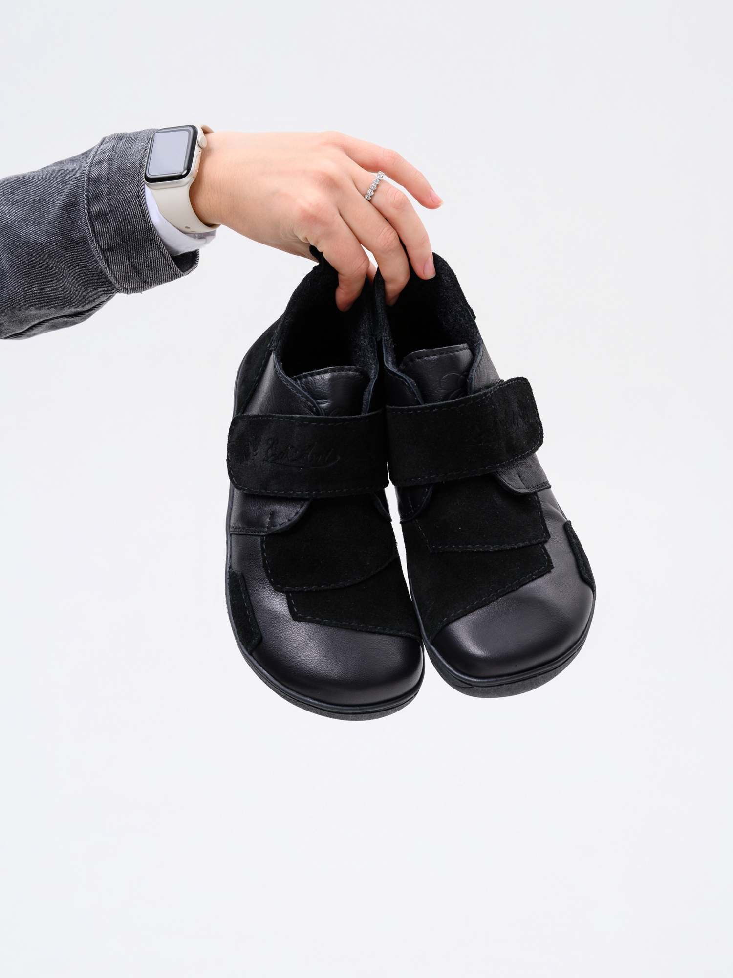 картинка Босоногие ботинки  ED'ART 206.NATA'bl.Черная кожа+черная замша от интернет магазина