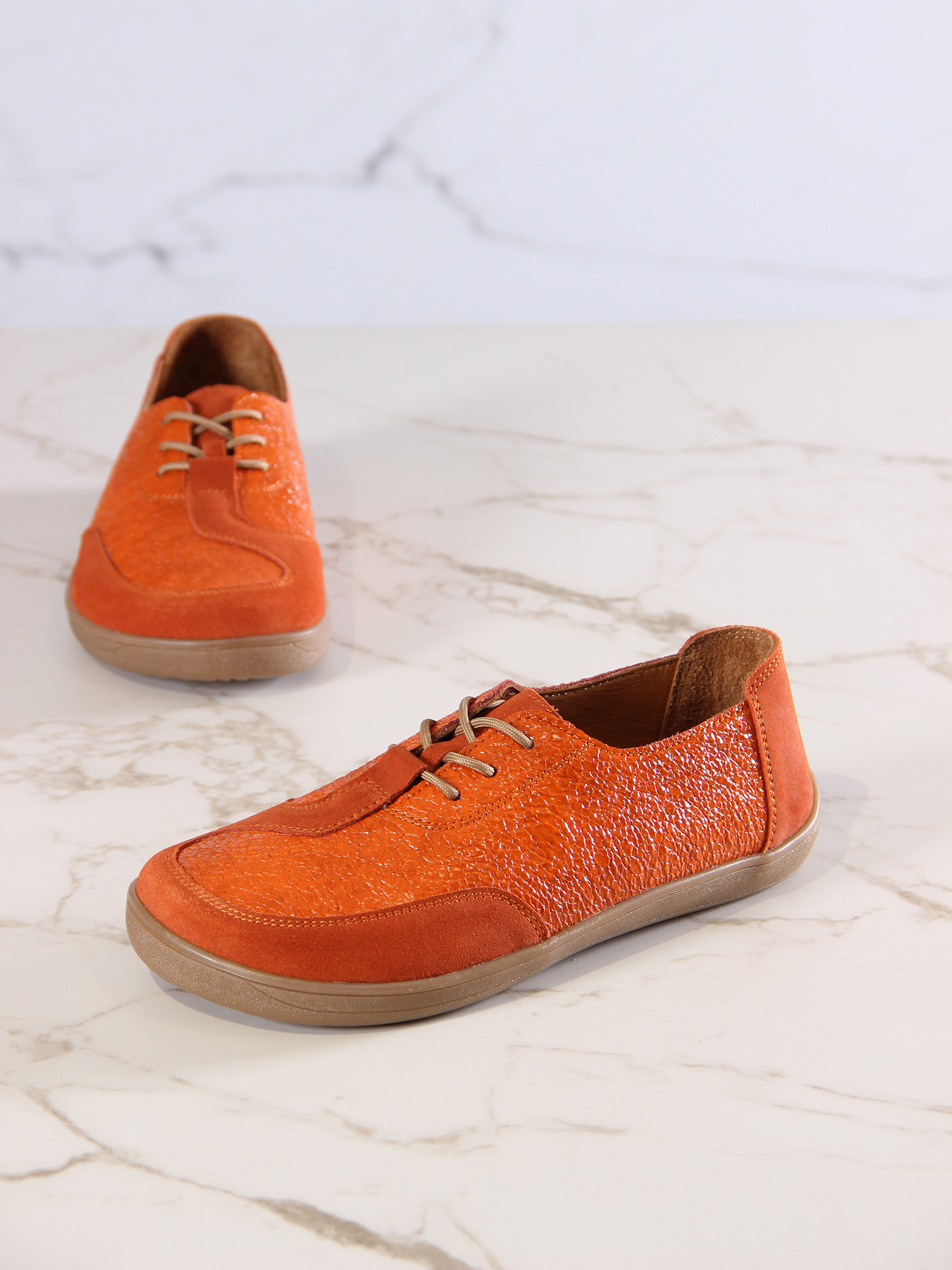 картинка Босоногие туфли ED'ART 188.nata'br.Оранжевый наплак+оранжевая замша от интернет магазина