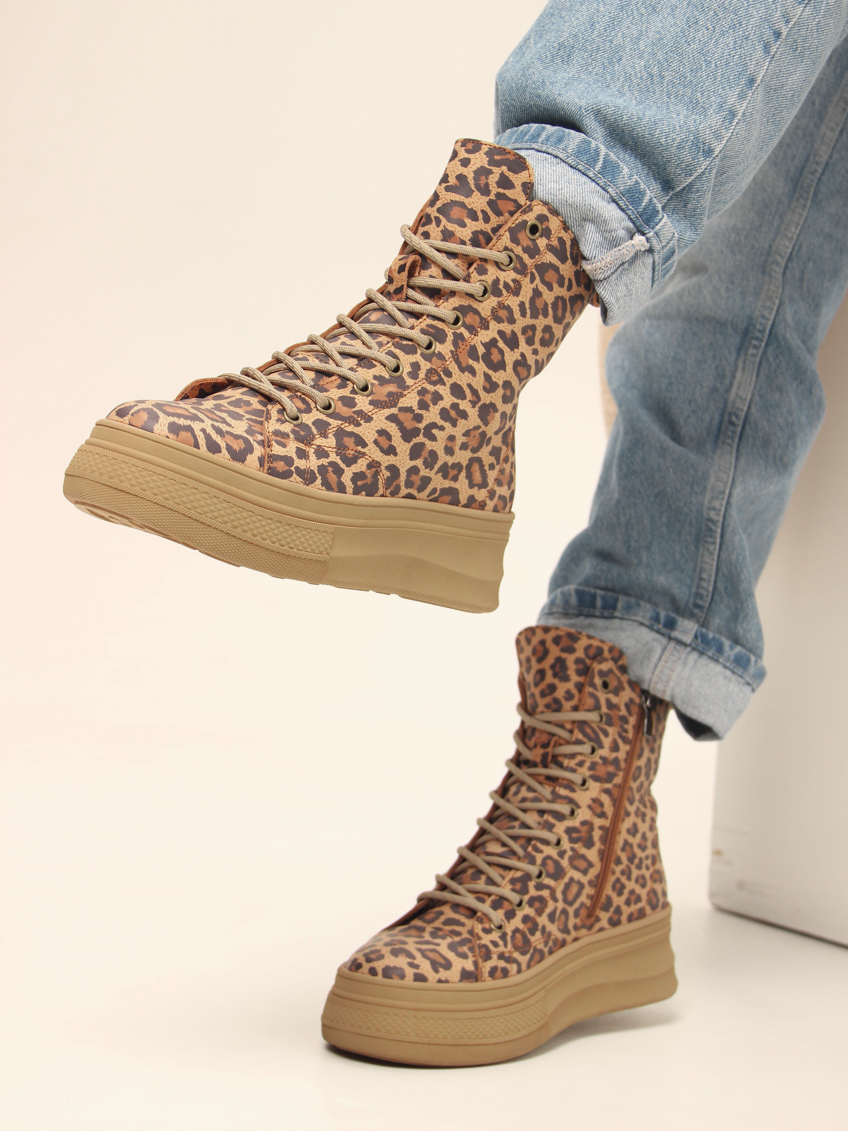 картинка Ботинки ED'ART 215.warm'br. коричневый леопард от интернет магазина