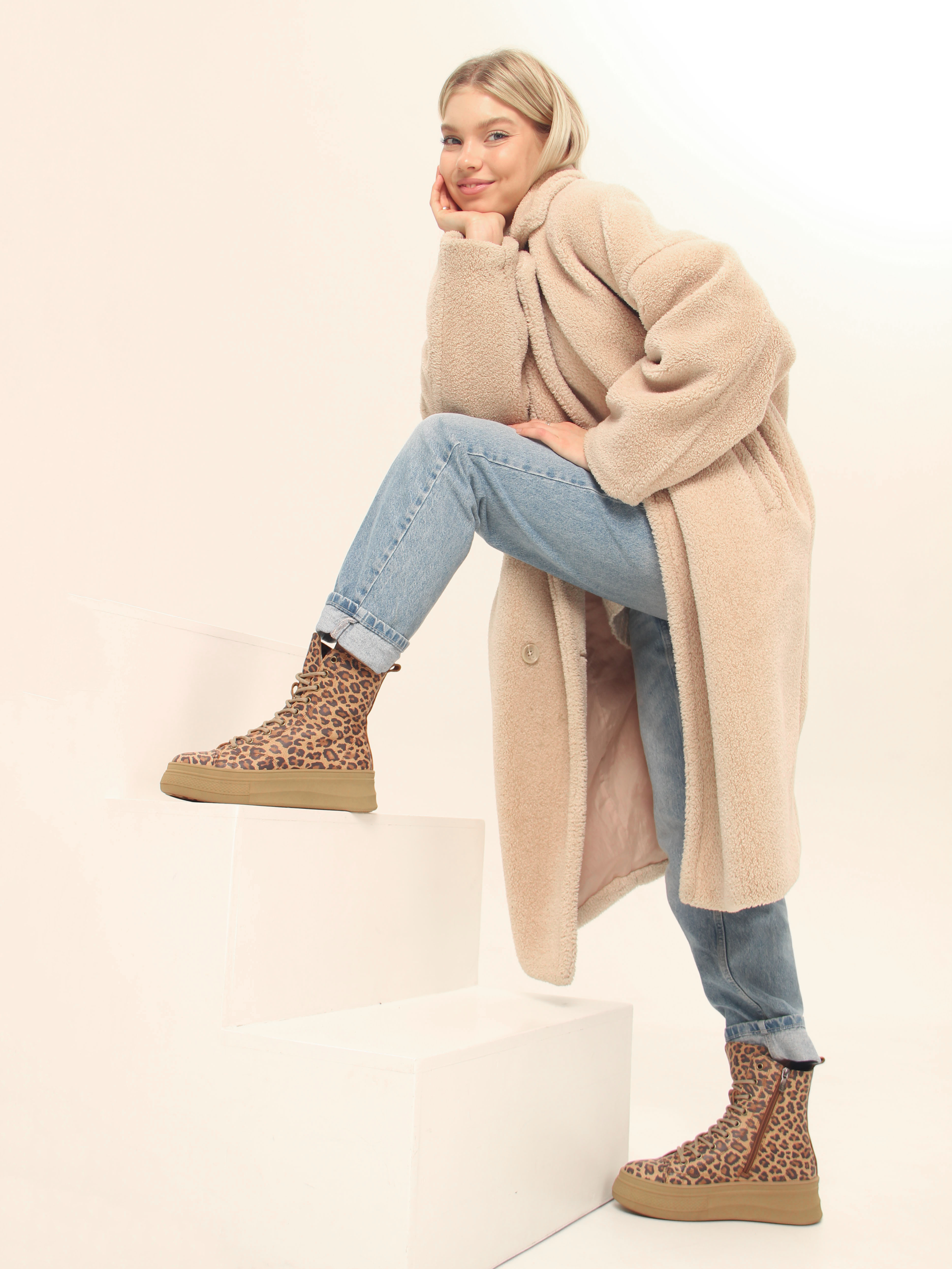 картинка Ботинки ED'ART 215.warm'br. коричневый леопард от интернет магазина