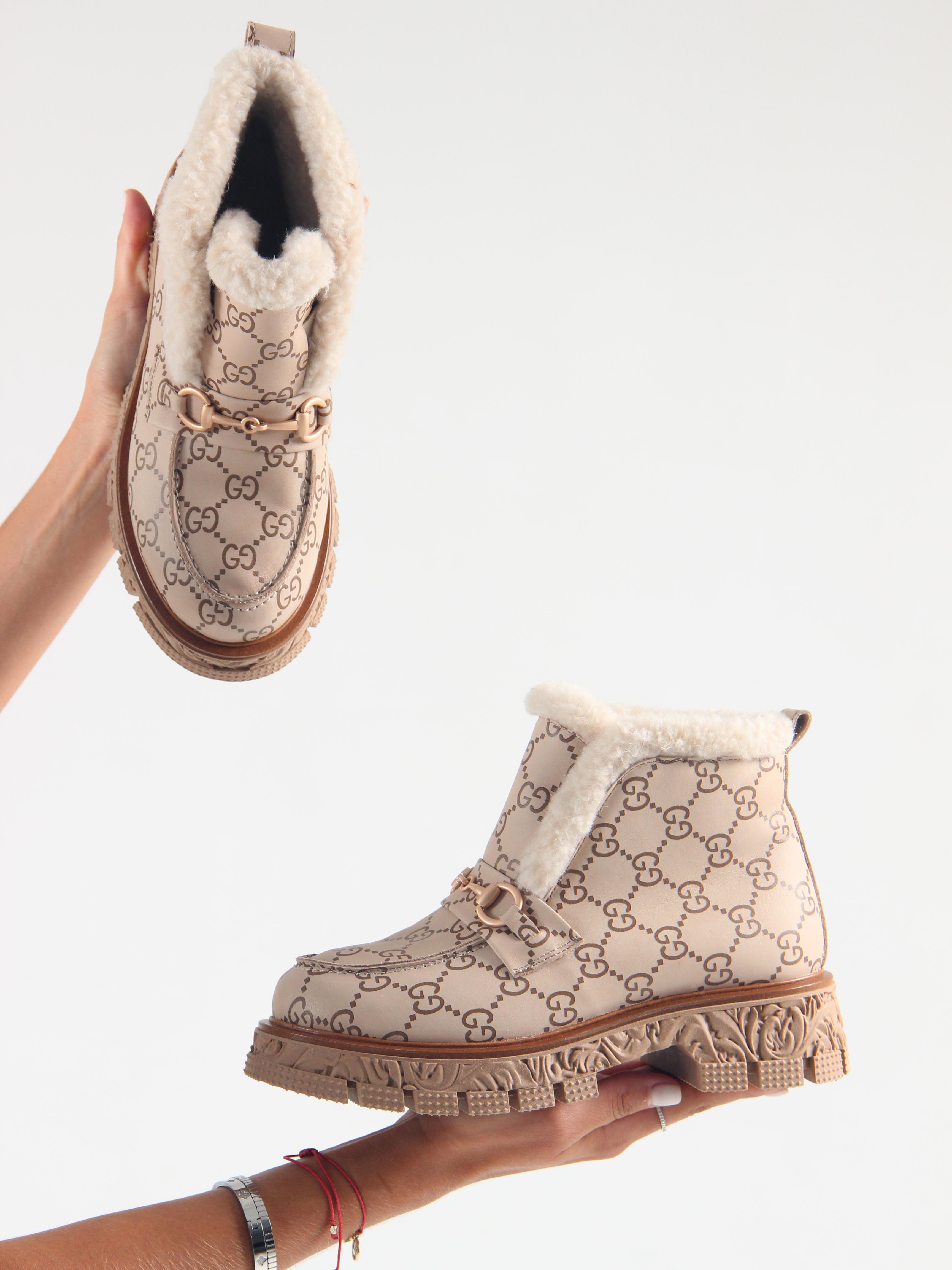 картинка Ботинки ED'ART 307. PODYUM141 'br. бежевый гучи коричневый от интернет магазина