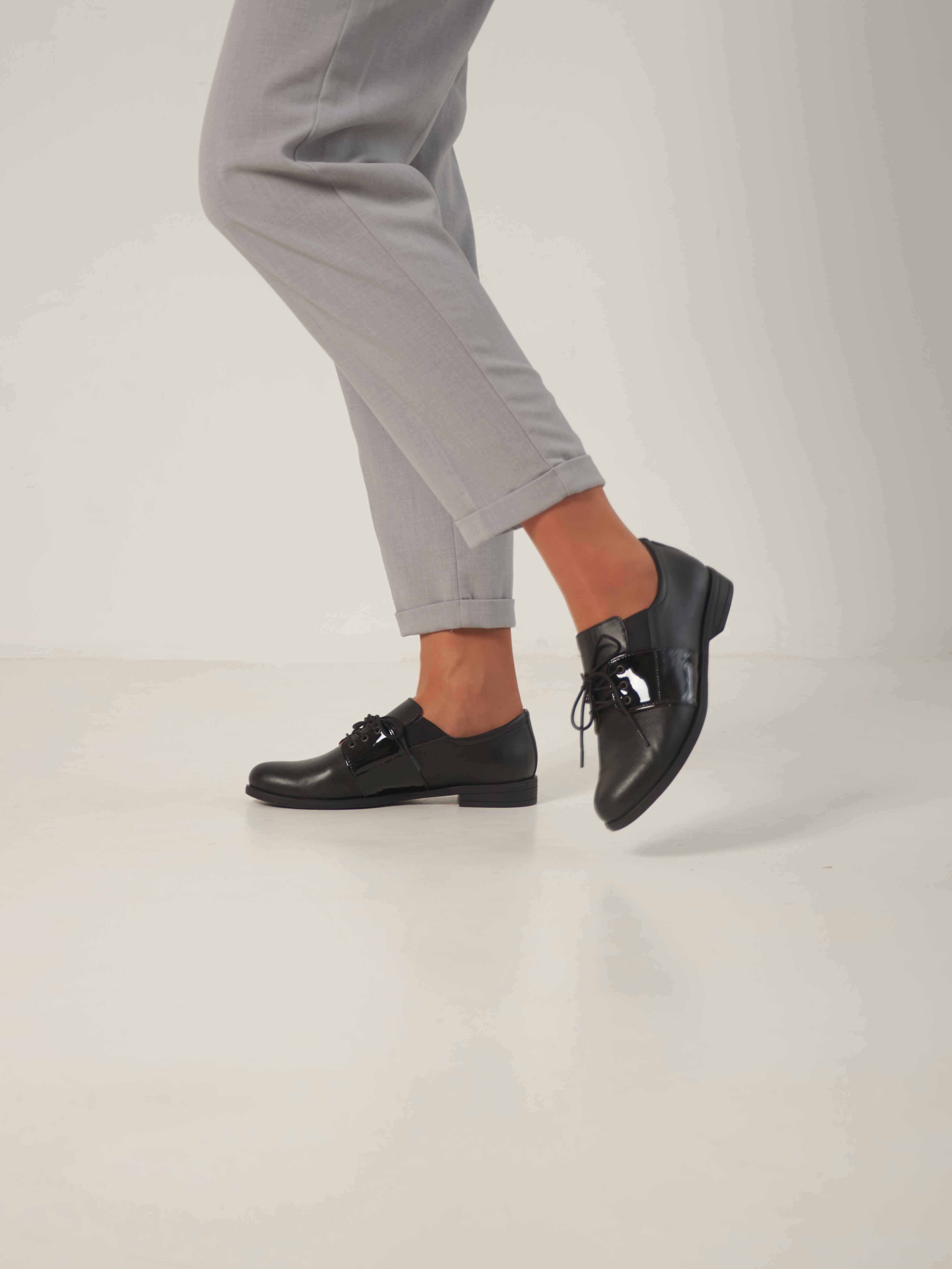 картинка Туфли полуботинки ED'ART 111.madonna'gv. Черный лак от интернет магазина