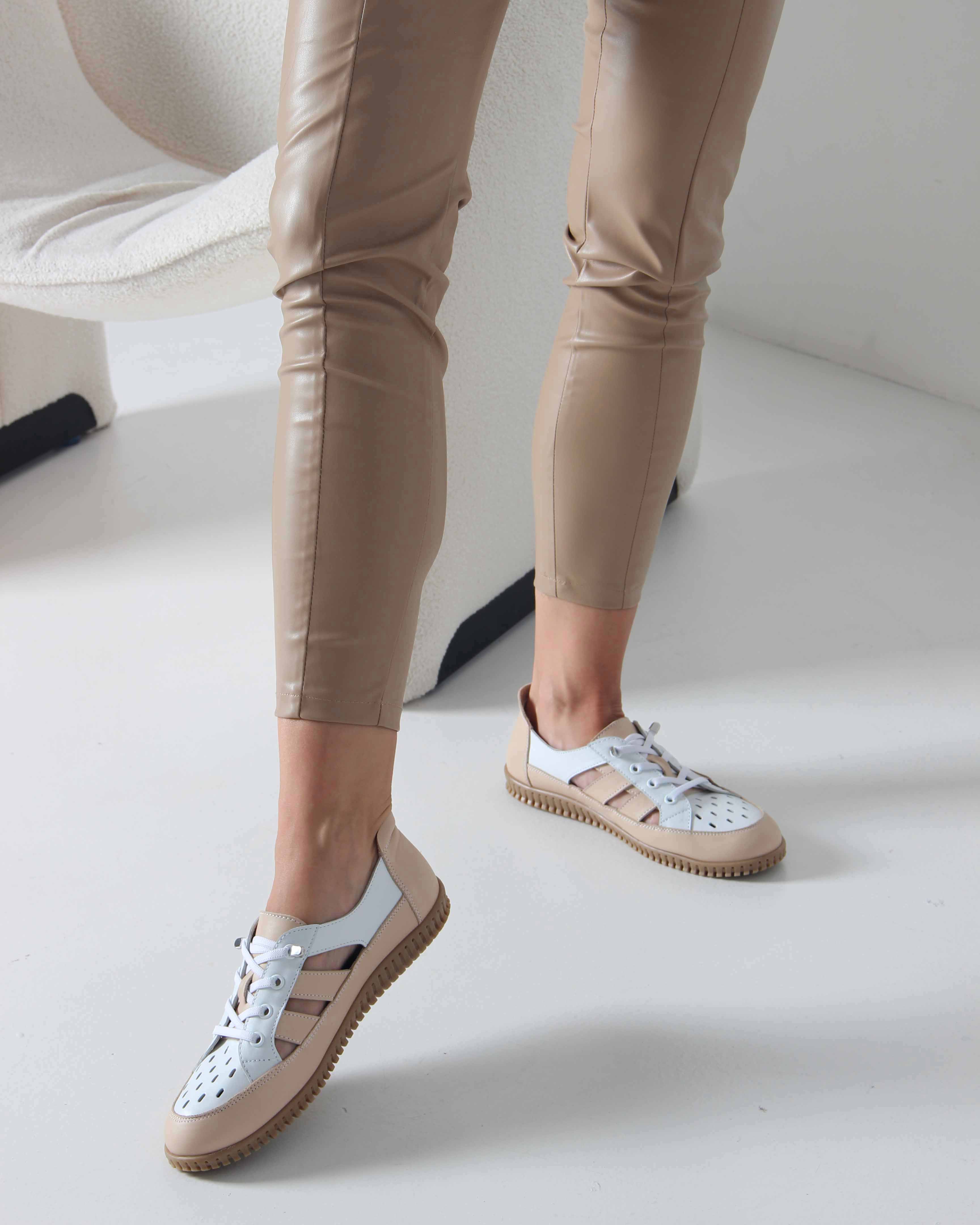 картинка Слипоны ED'ART 165.8000'be. белый-бежевый от интернет магазина