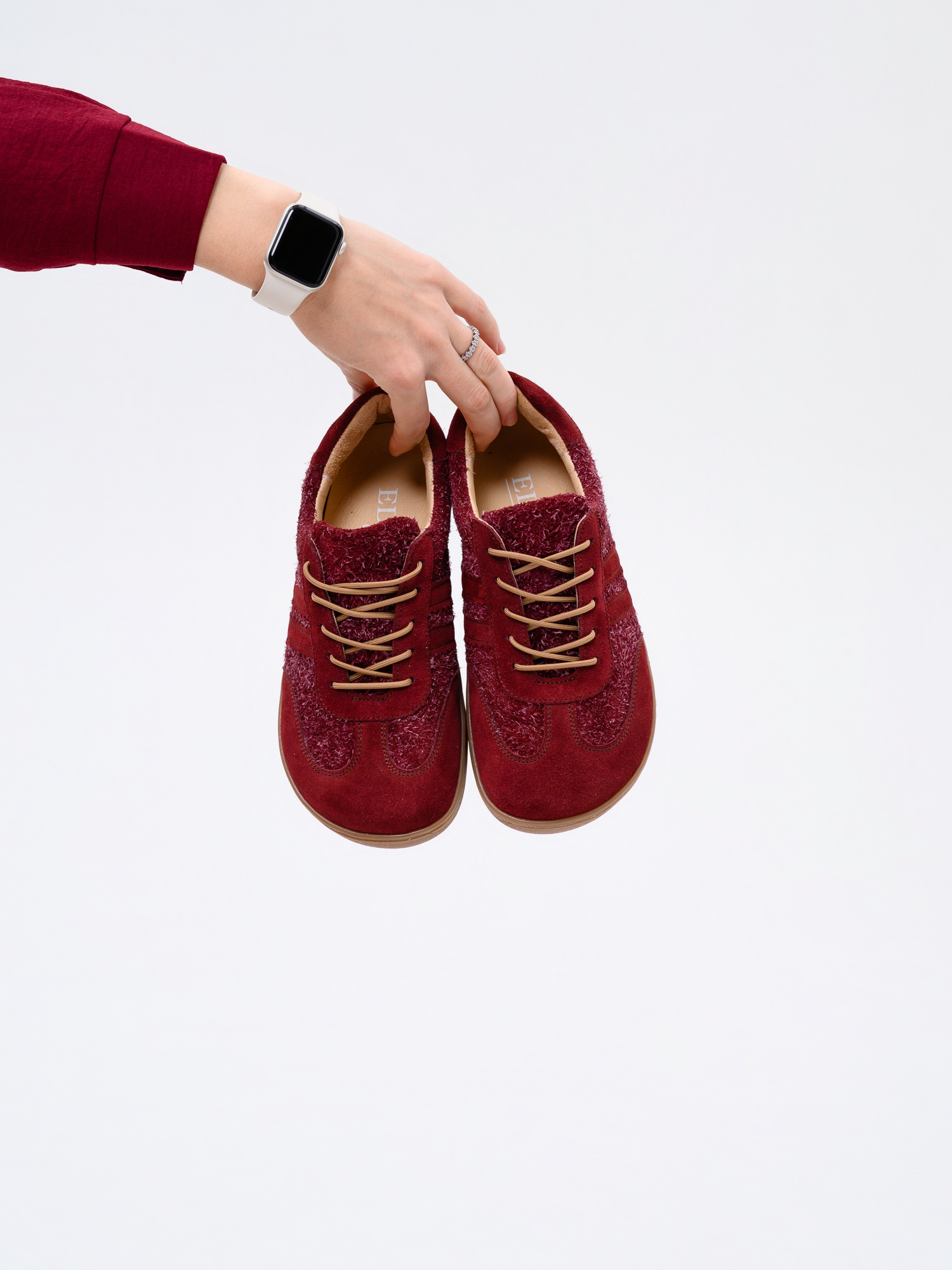 картинка Босоногие кеды ED'ART 184.nata'br.Бордовая замша+бордовый джангл от интернет магазина