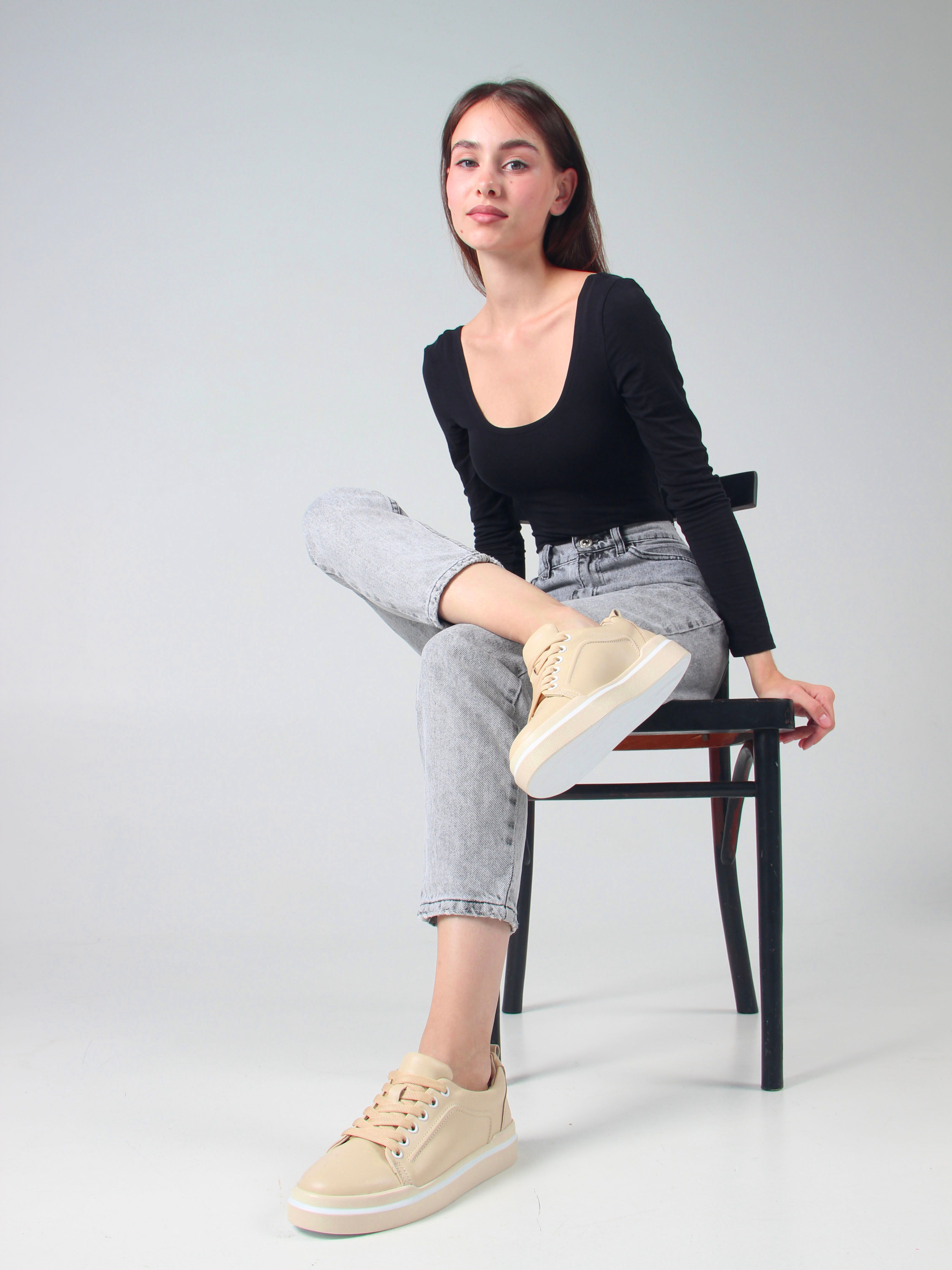 картинка Кеды ED'ART 158.paloma'be/w. Бежевый от интернет магазина