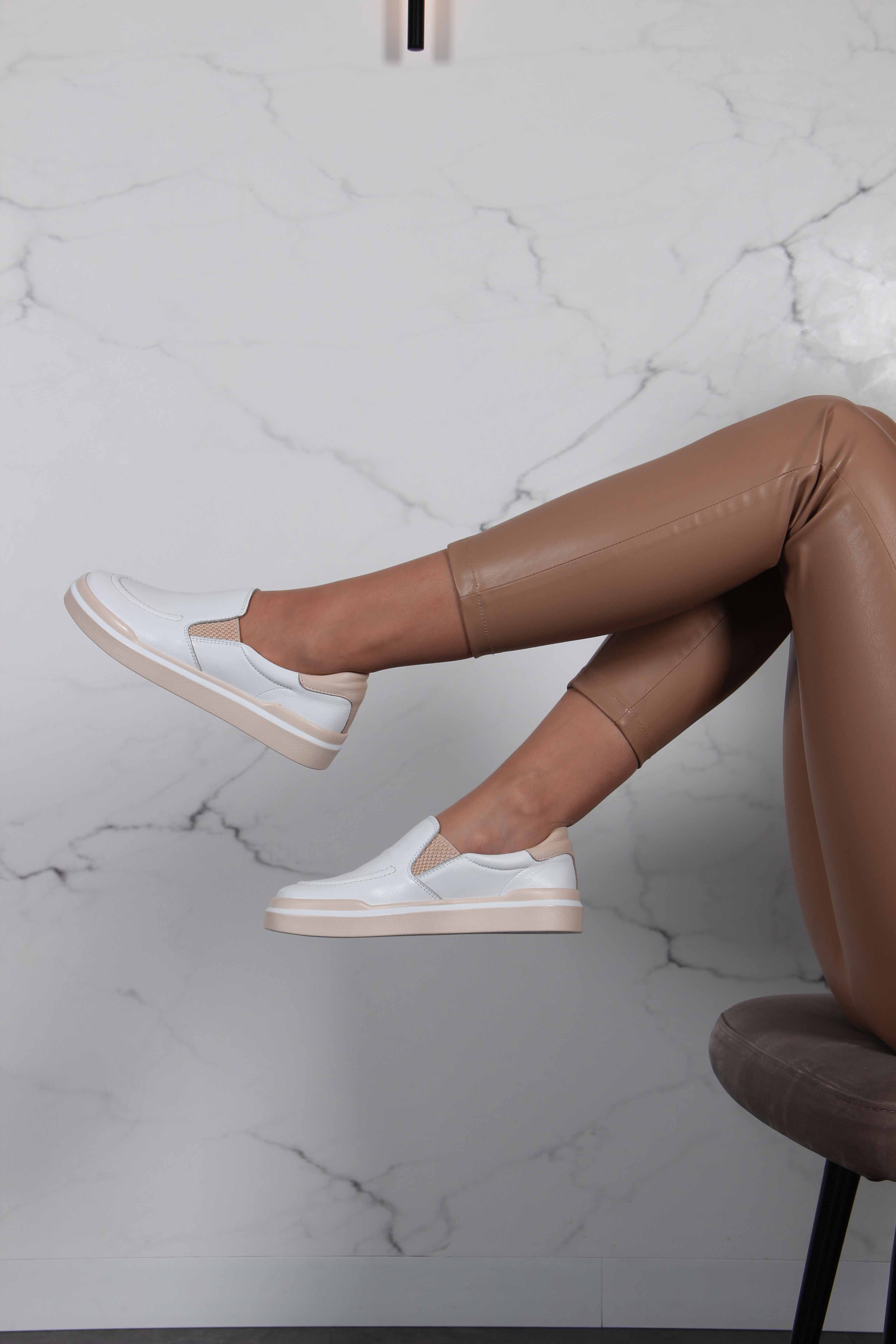 картинка Слипоны ED'ART 124.Paloma"be/w.Белый от интернет магазина