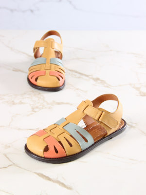 Сандалии босоногие кожаные