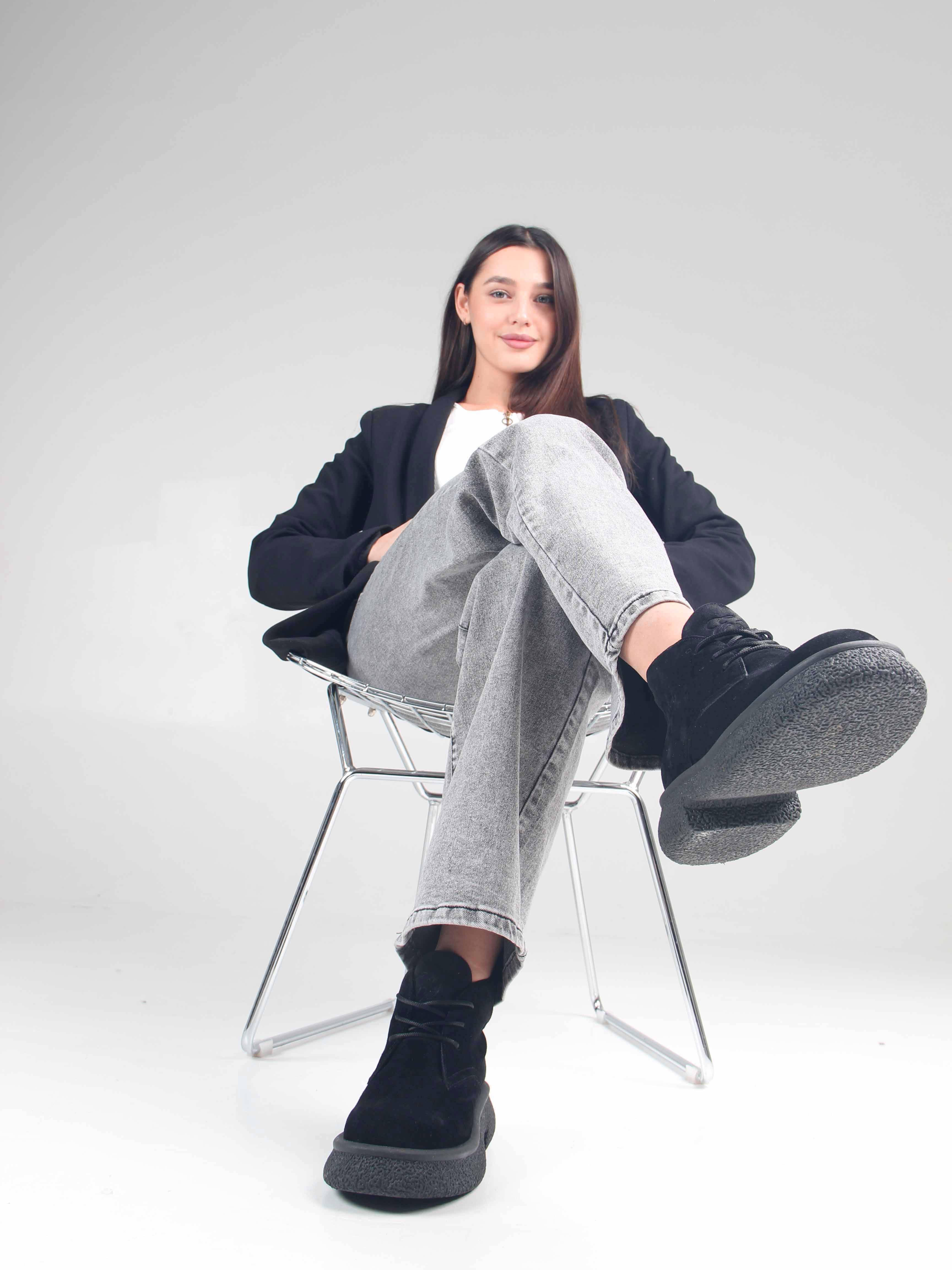 картинка Ботинки ED'ART 308.агата'bl. чёрный замша от интернет магазина