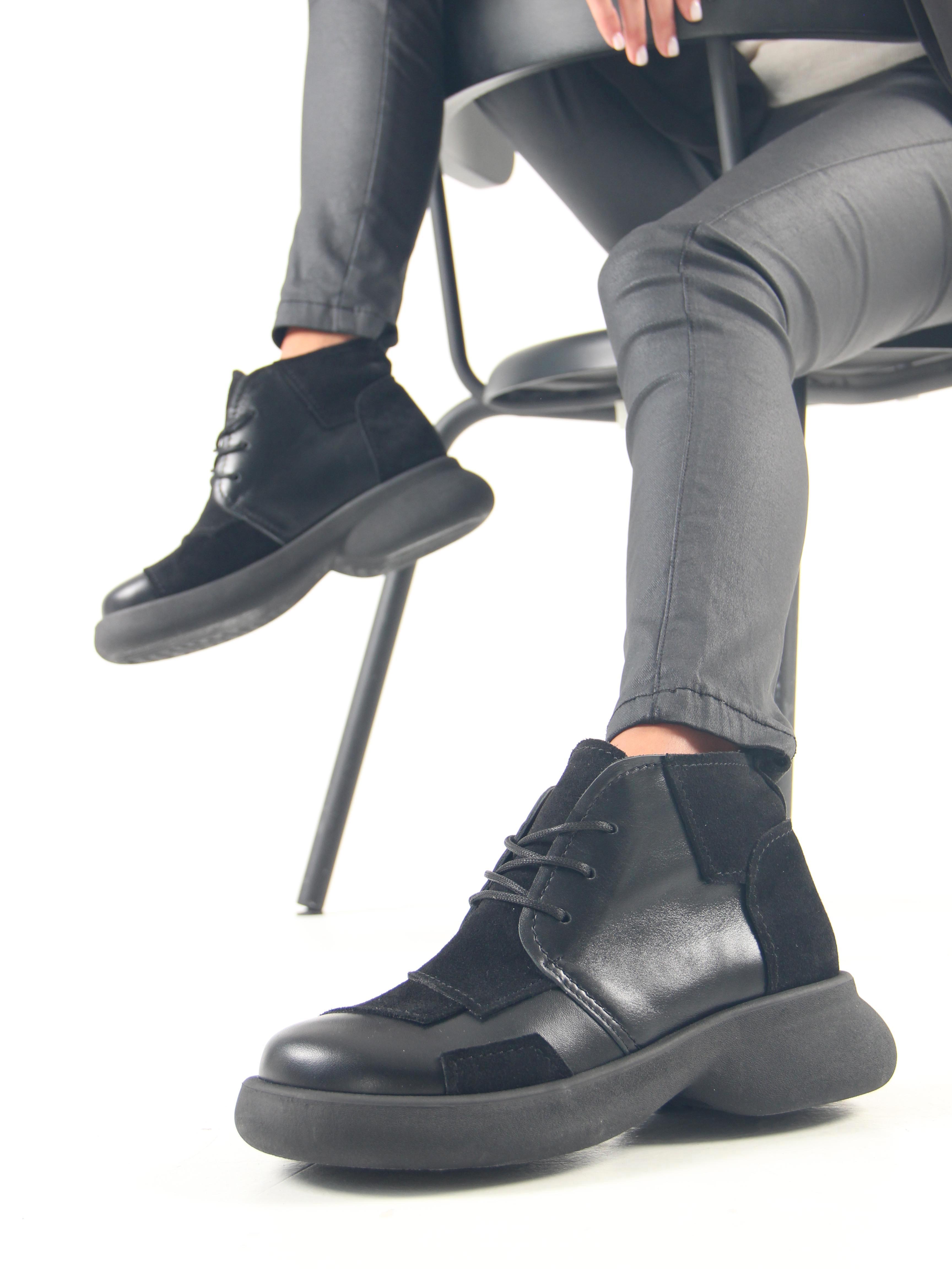 картинка Ботинки  ED'ART 305.927'bl. черный черная замша от интернет магазина