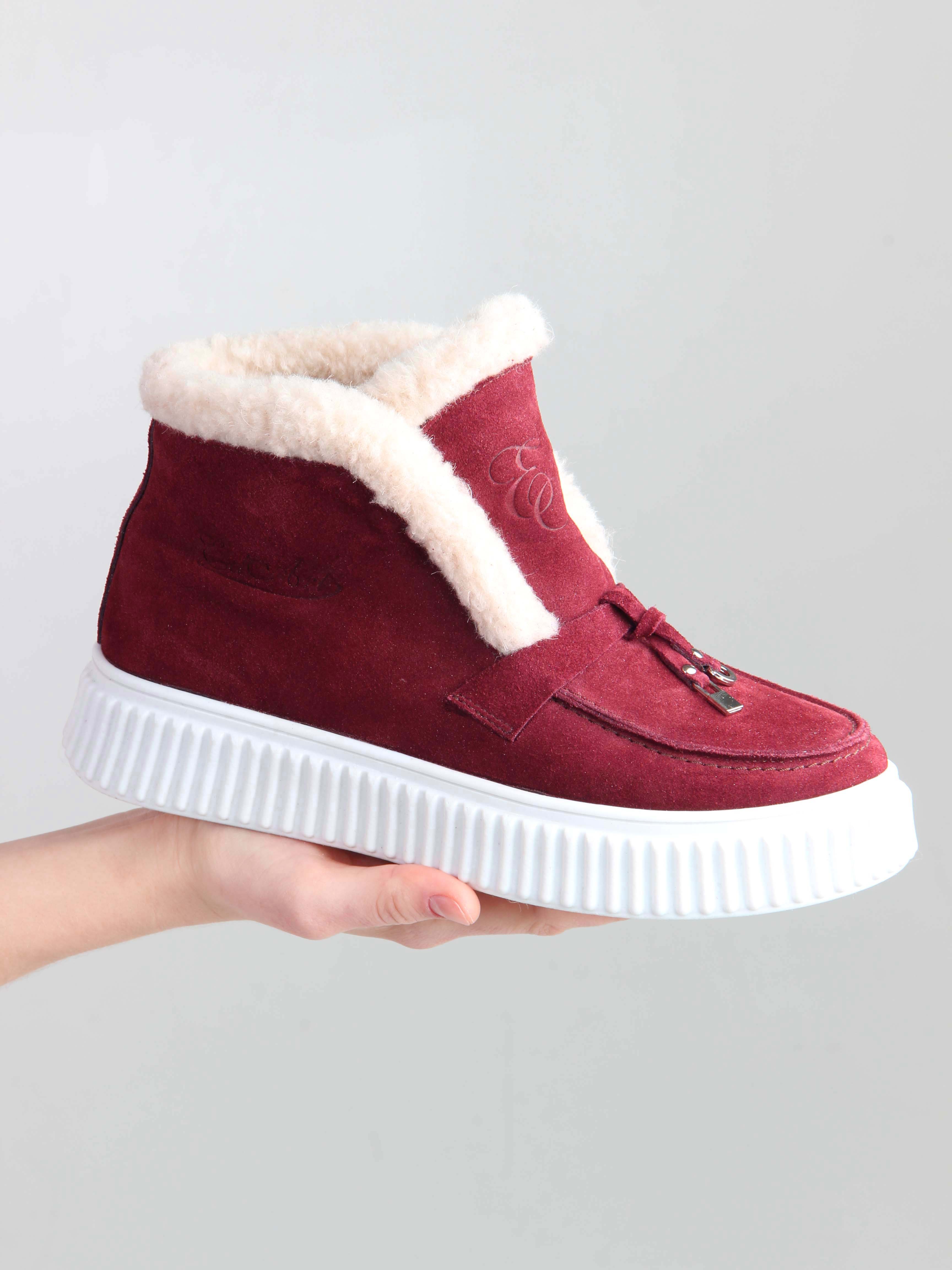 картинка Ботинки ED'ART 307.от11'w. бордовый замша от интернет магазина